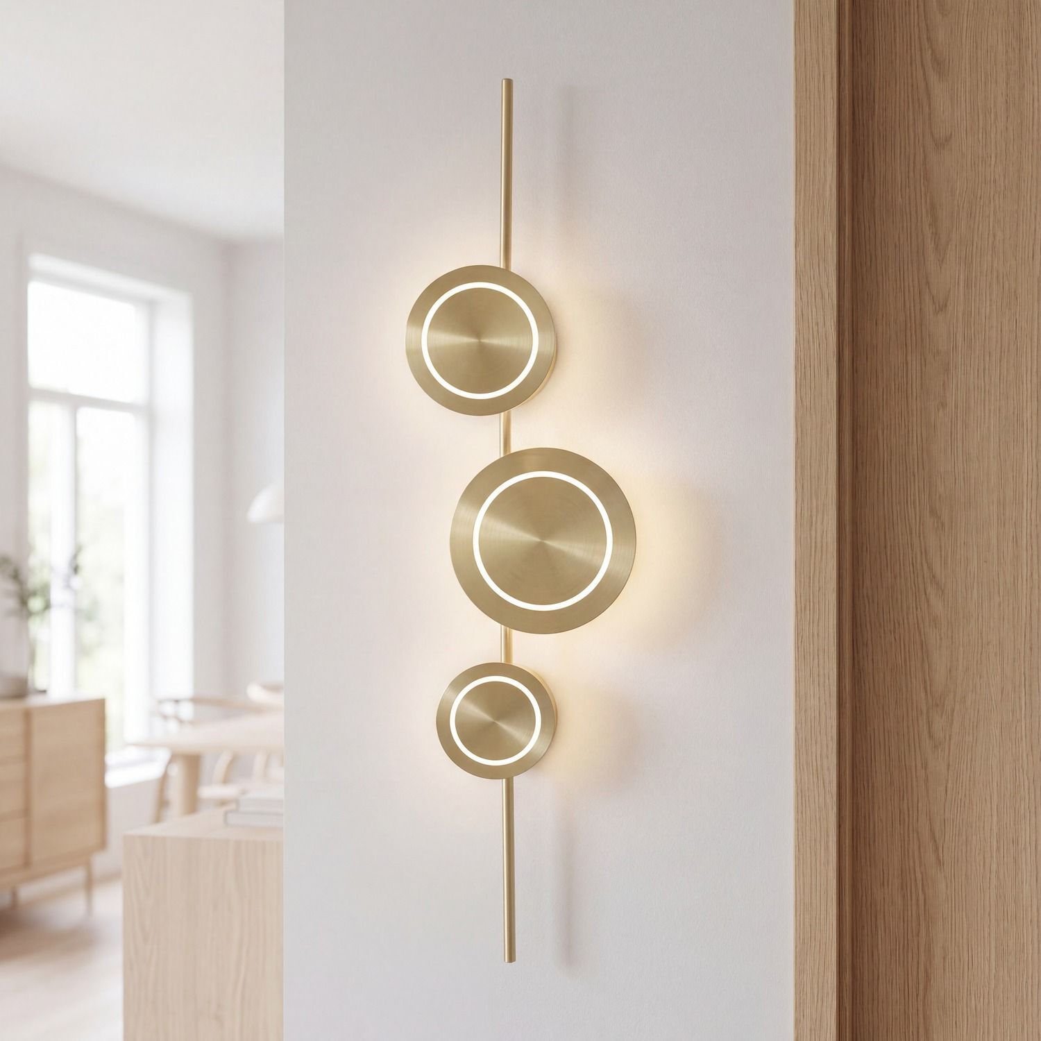 896d0312826d4febbeed5e0f418792ee Wandlampe, LED-Lampe, Gold, rund, modern