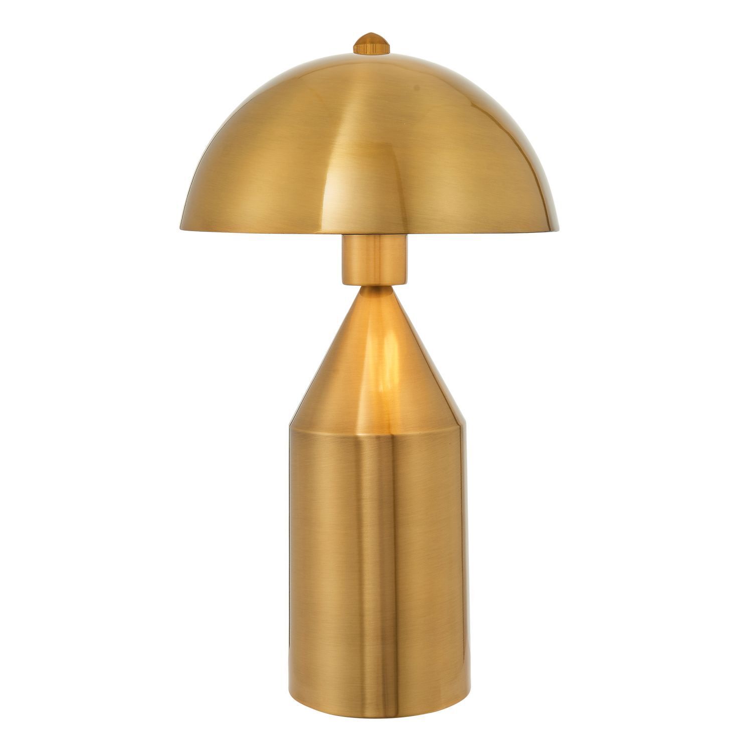 Pilzlampe Metall 44,6 cm in Messing antik Weiß E27