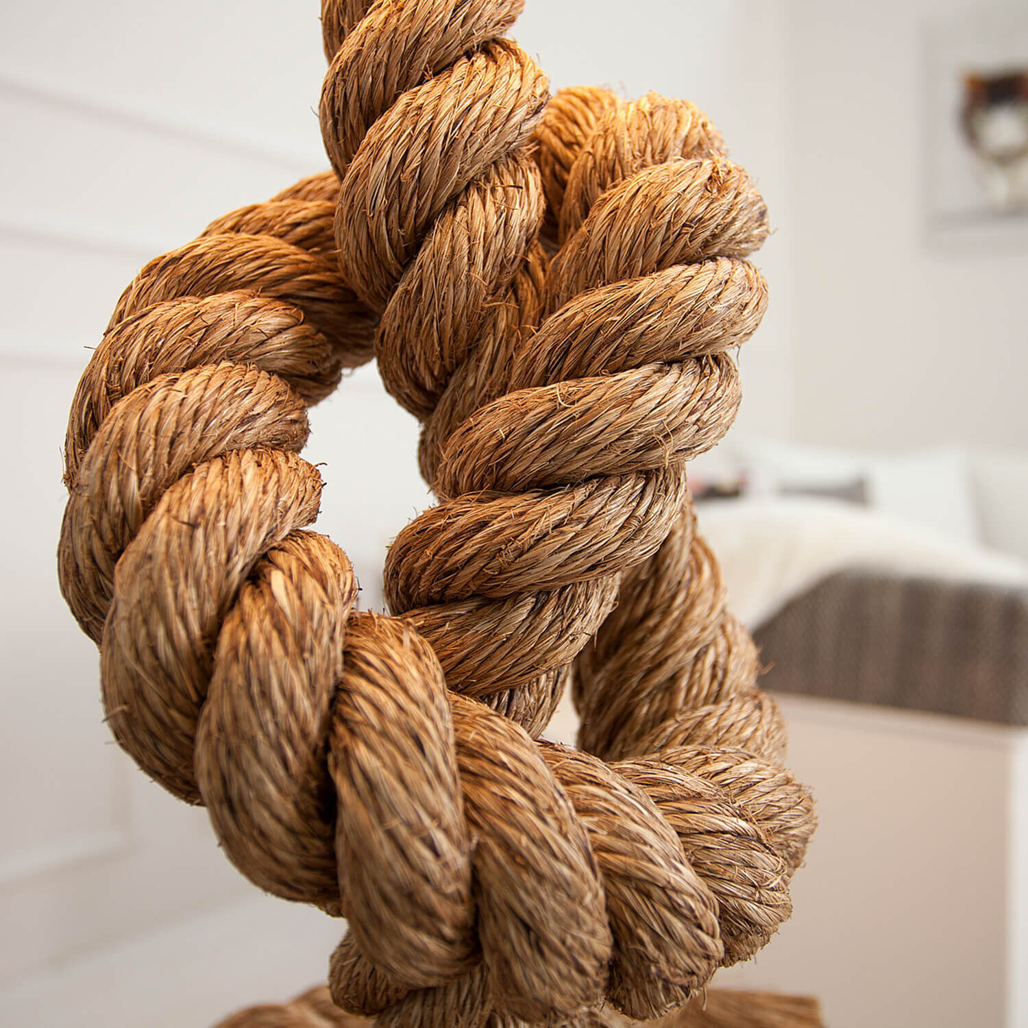 Stehleuchte 160cm Modern kunstvoll maritim Design Seil, Knoten