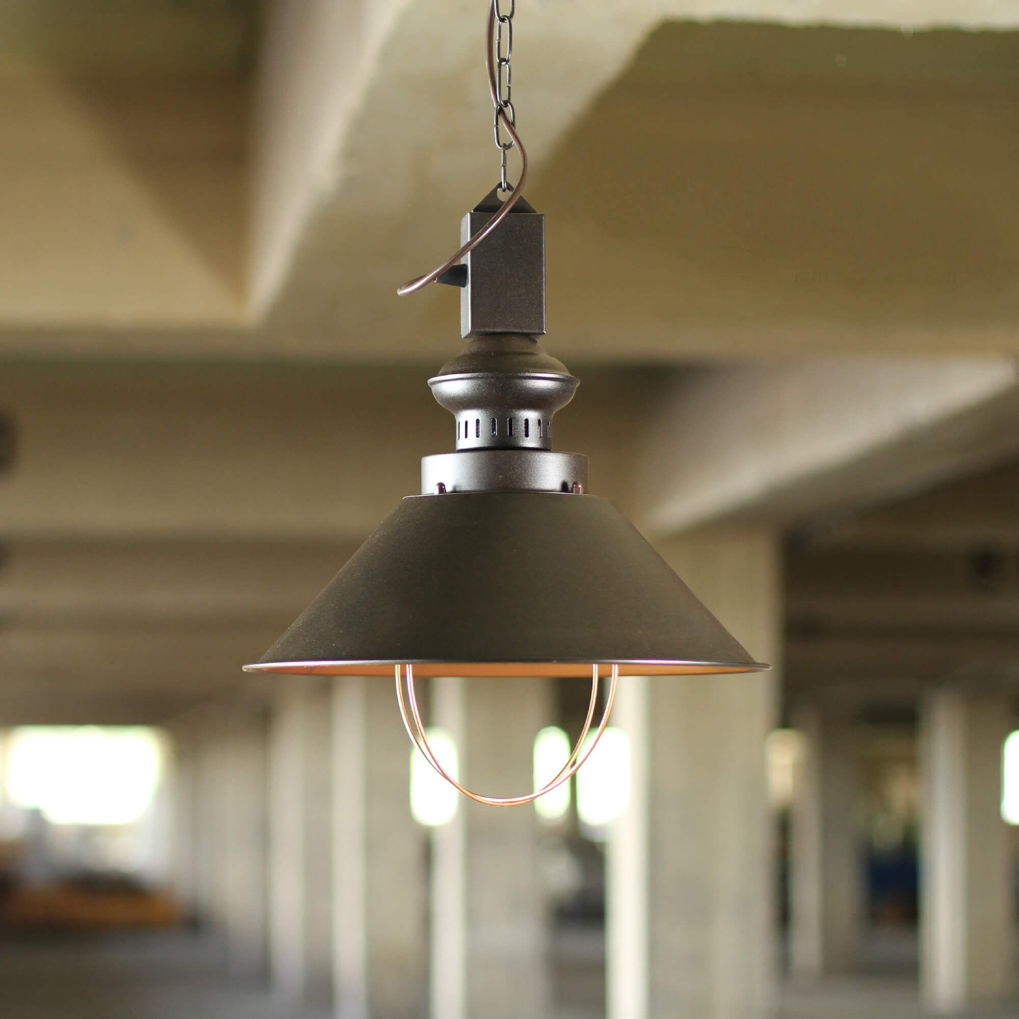 Loft Hängeleuchte mit Kette braun/kupfer Leuchte, Lampe, Lampenschirm