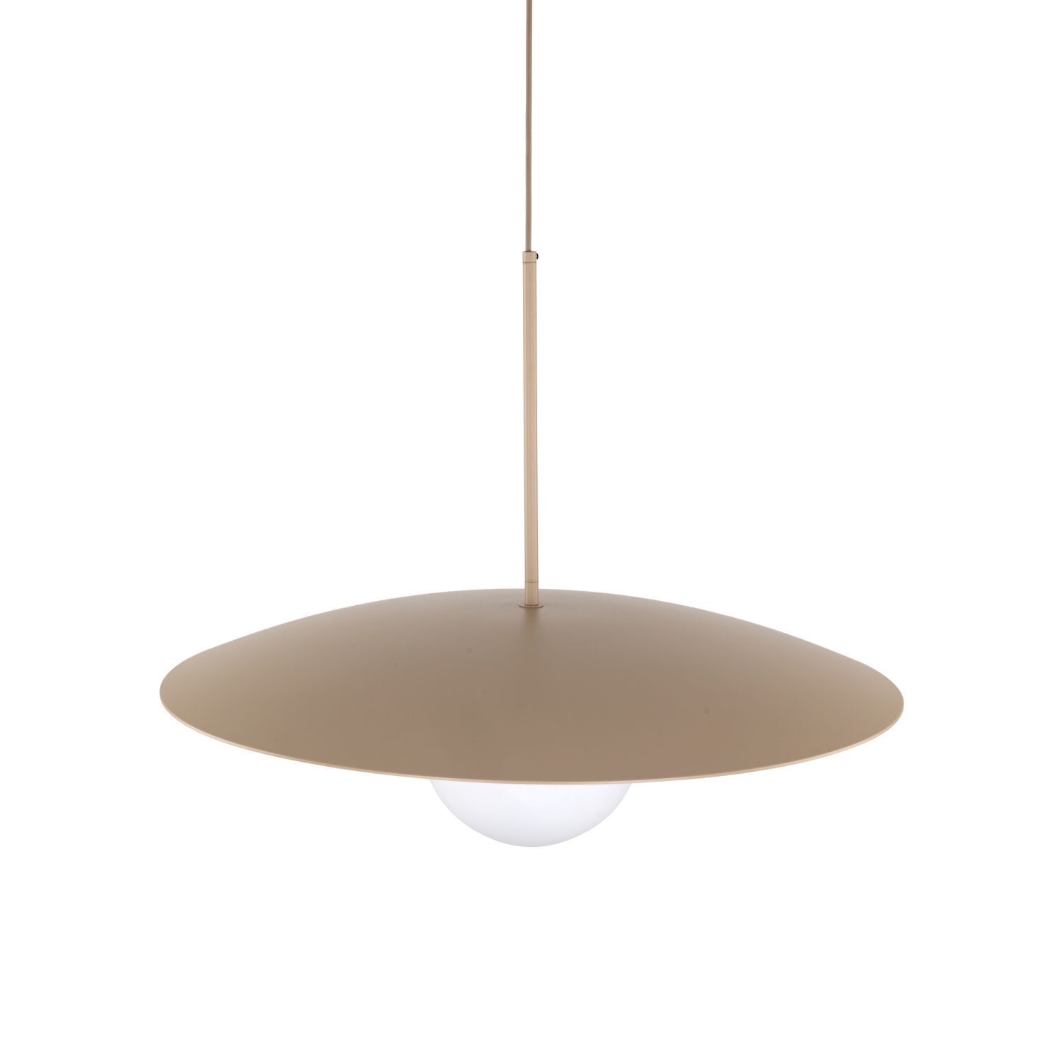 Hängelampe Glasschirm Metall rund Ø65 cm E27 Sandgrau