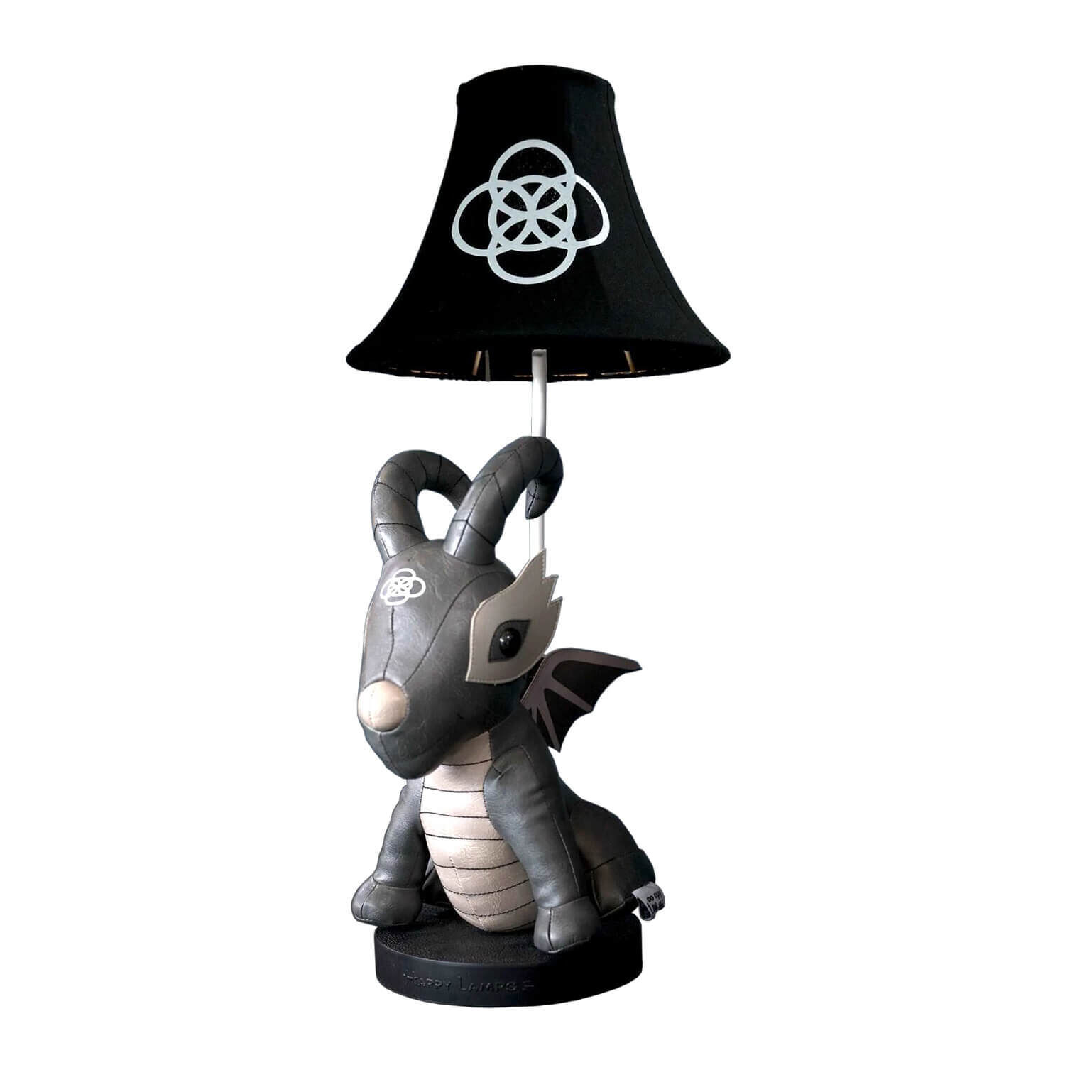 Niedliche Kinderzimmerlampe LED 58 cm Drache Grau Schwarz Lampe, Lampenschirm