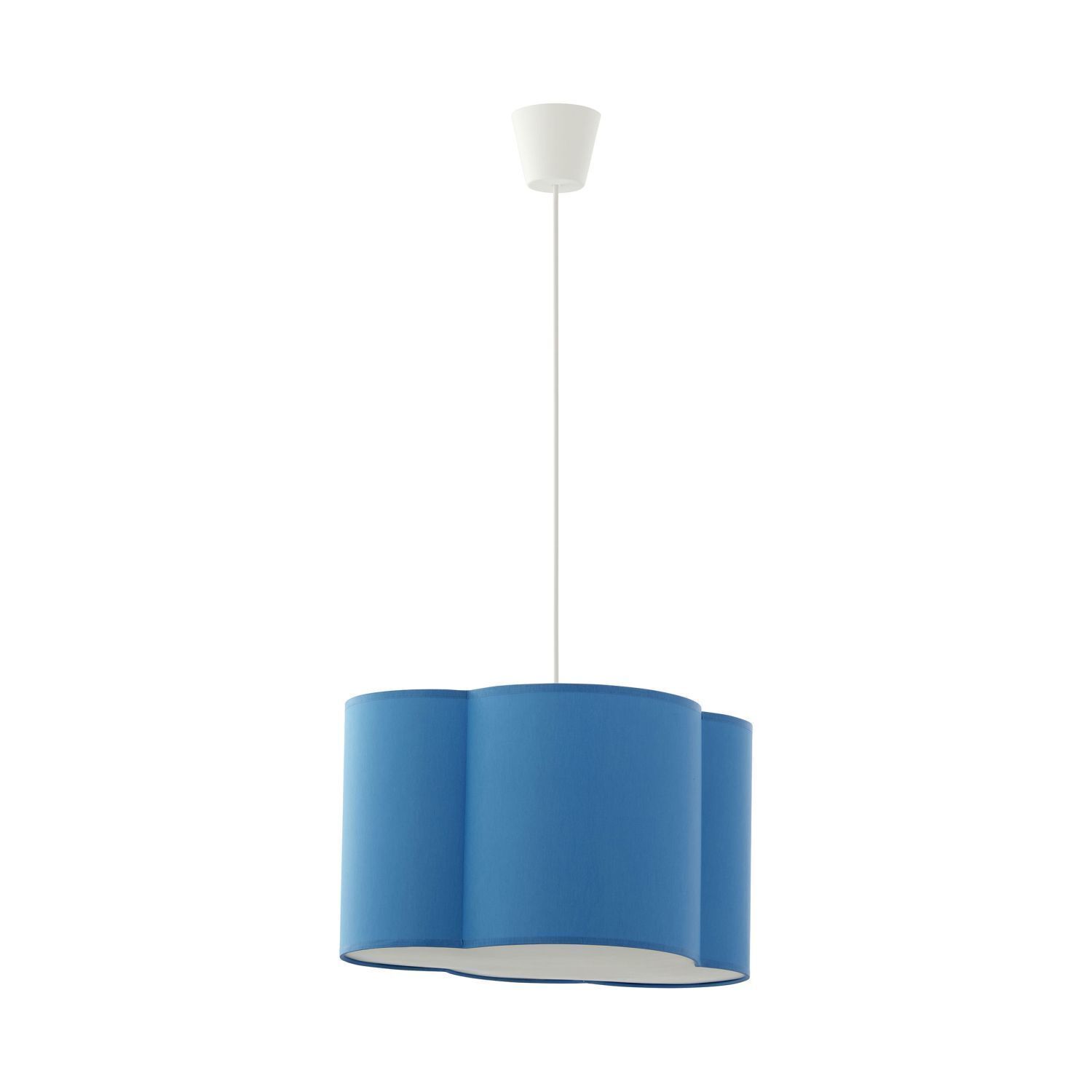 Hängelampe Kinder Metall Stoff E27 Weiß Blau Lampe, Deckenleuchte