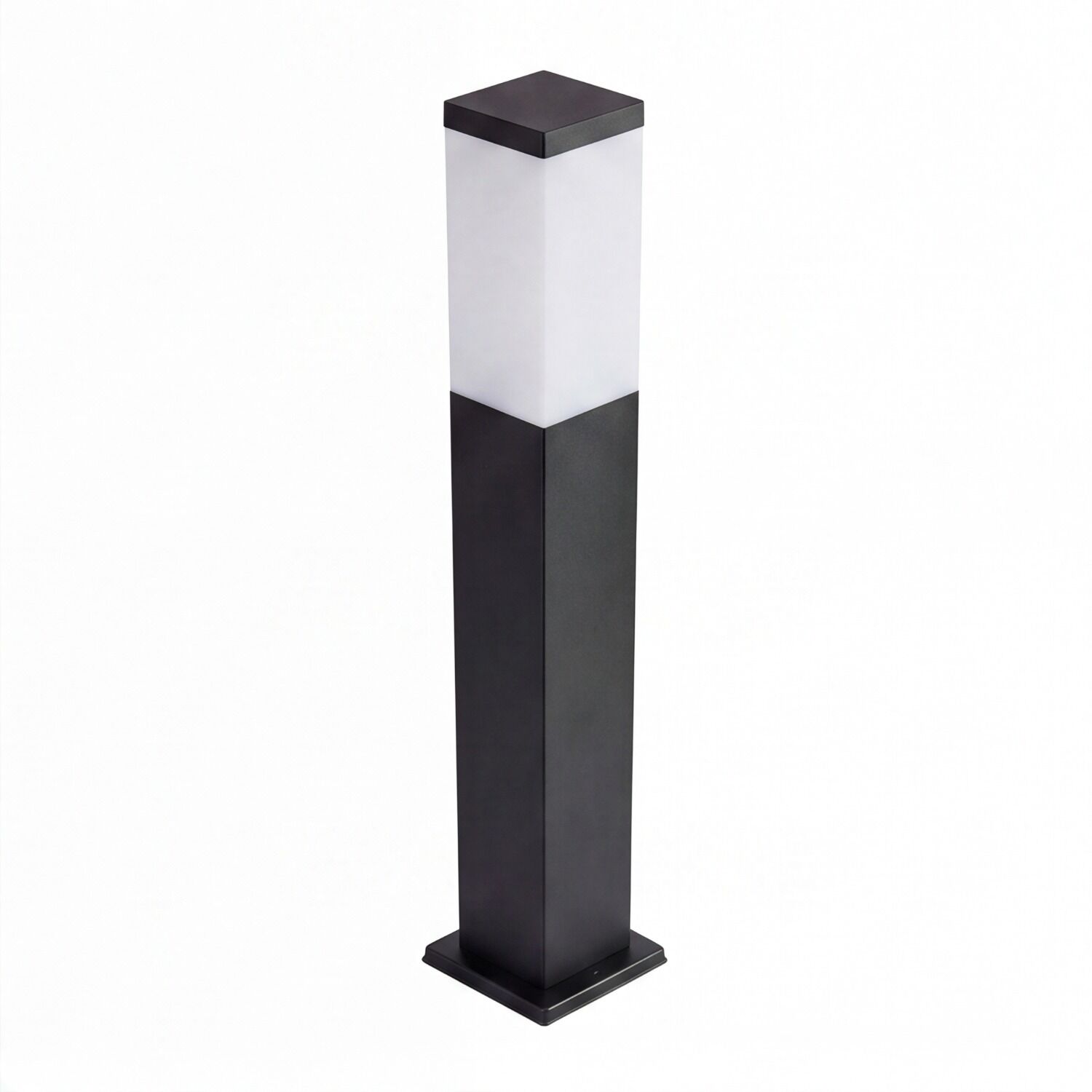 le51402-stehlampe-aussen-modern-e27-ip44-schwarz-weiss-04 Lichtpfosten, Gartenleuchte, Kantenverkleidung, Schwarz-Weiß, Baustellenleuchte