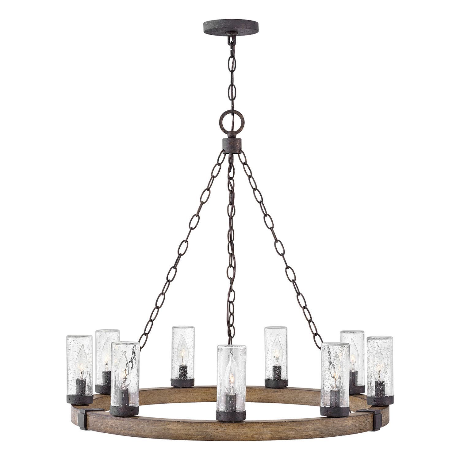 Pendelleuchte außen Ring IP44 rund Ø 76,2 cm Metall Glas E14