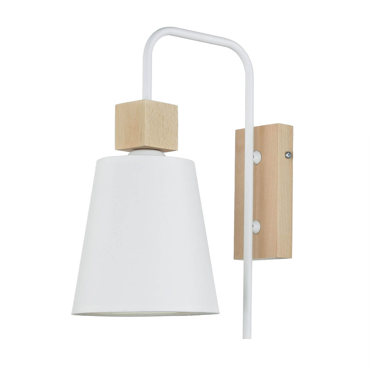 Wandlampe Schirm Weiß Holz Skandinavisch REILLY Lampe