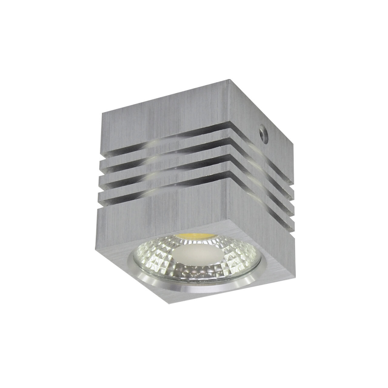 LED Deckenleuchte 5,5 cm breit Aufputz in Silber klein