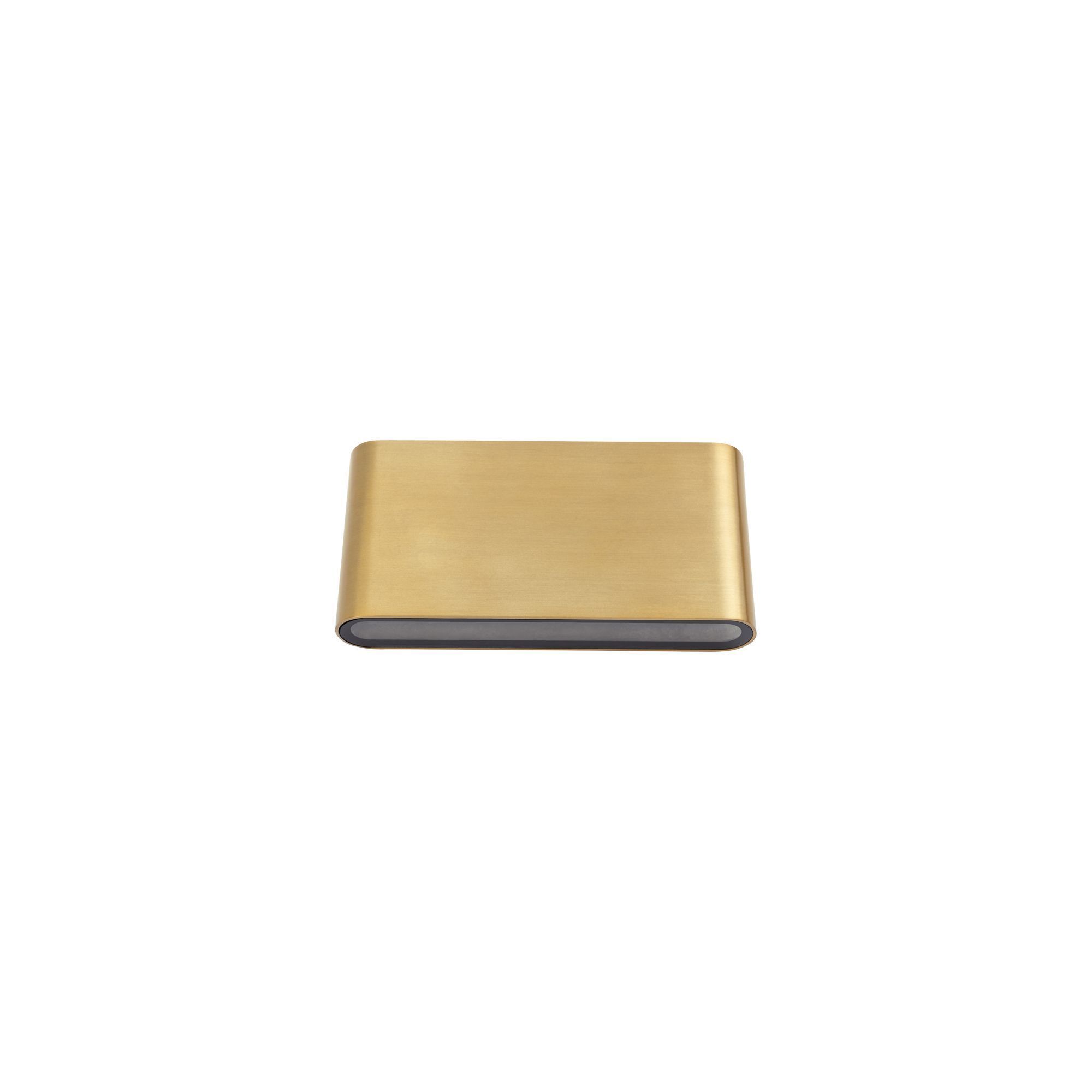LED Wandlampe außen Up Down Aluminium IP54 in Messing Brieftasche, Brieftasche Metall, Goldfarbene Brieftasche, Kartenetui, Kartenhalter