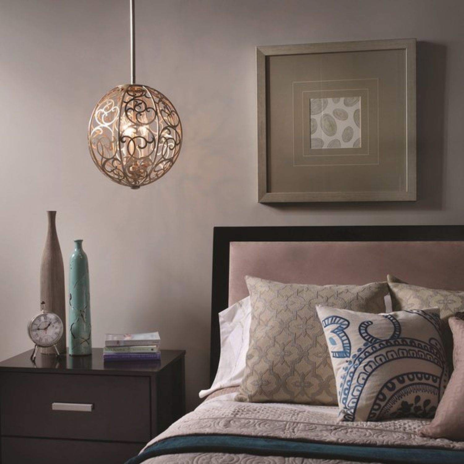 Arabesque Deckenleuchte Kugel Schirm Blattsilber Kissen, Dekoration für Zuhause, Lampe