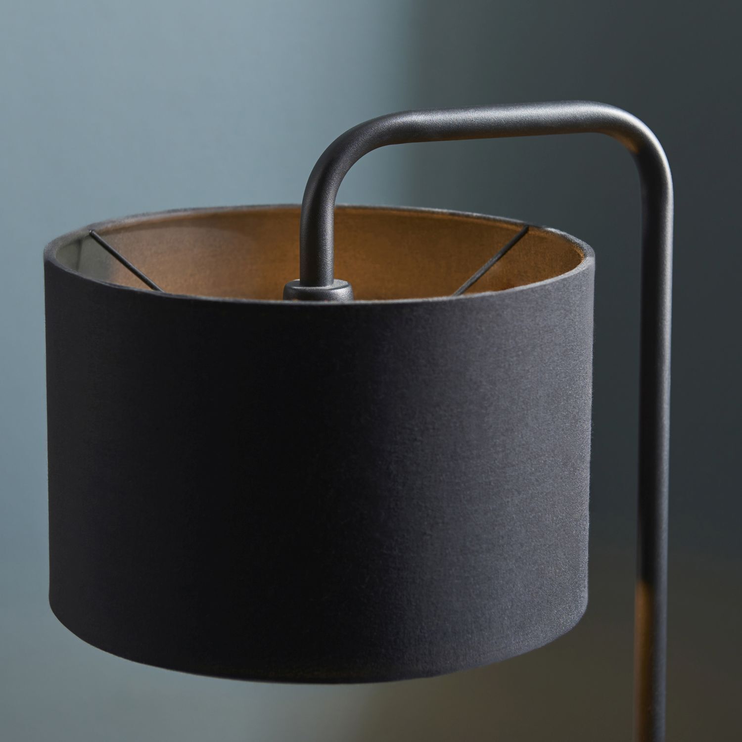 Lampe de table Noir Tissu Métal 50 cm Moderne E27