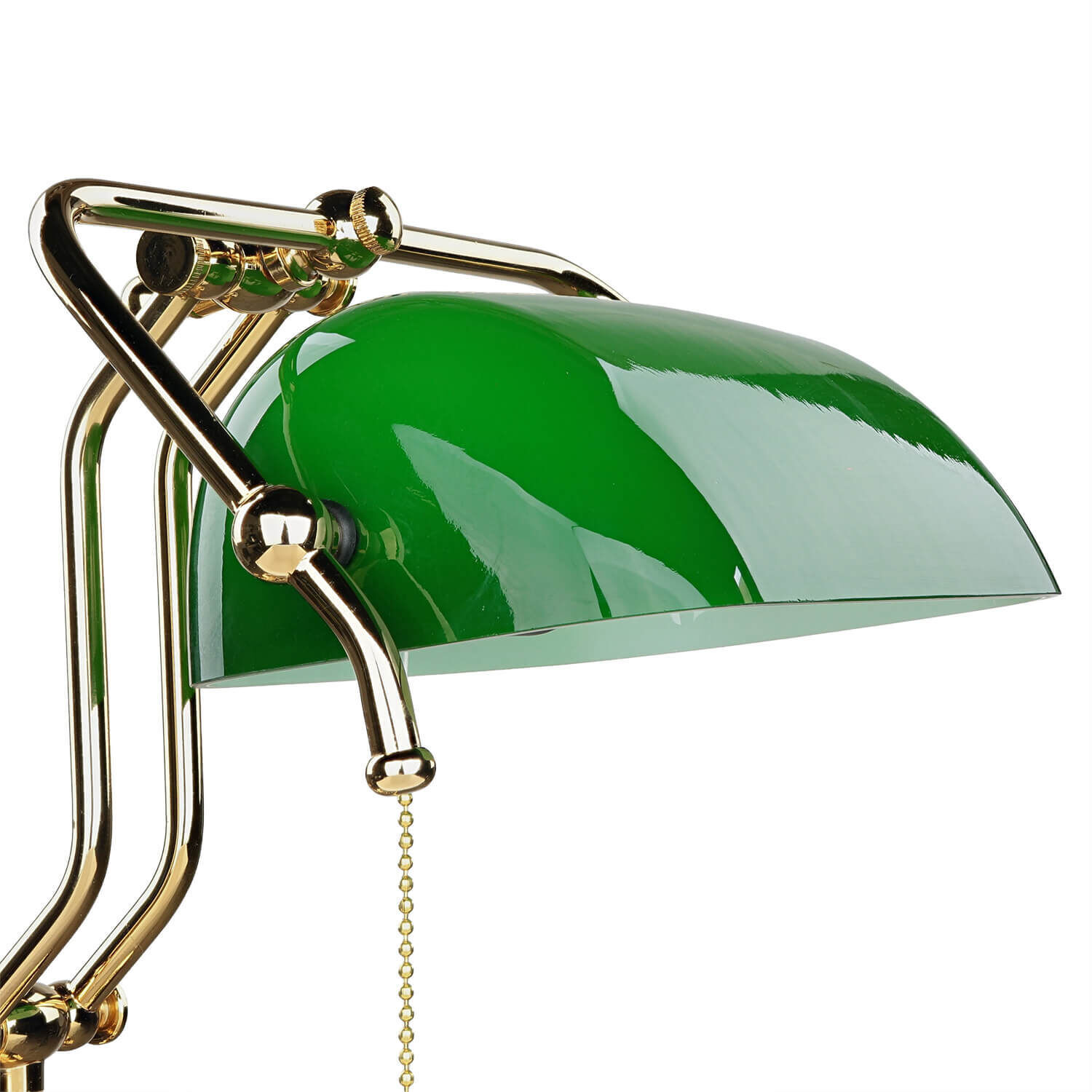 Gebogene Jugendstil Bankerlampe Vergoldet 24 Karat Lampe, Lampenschirm