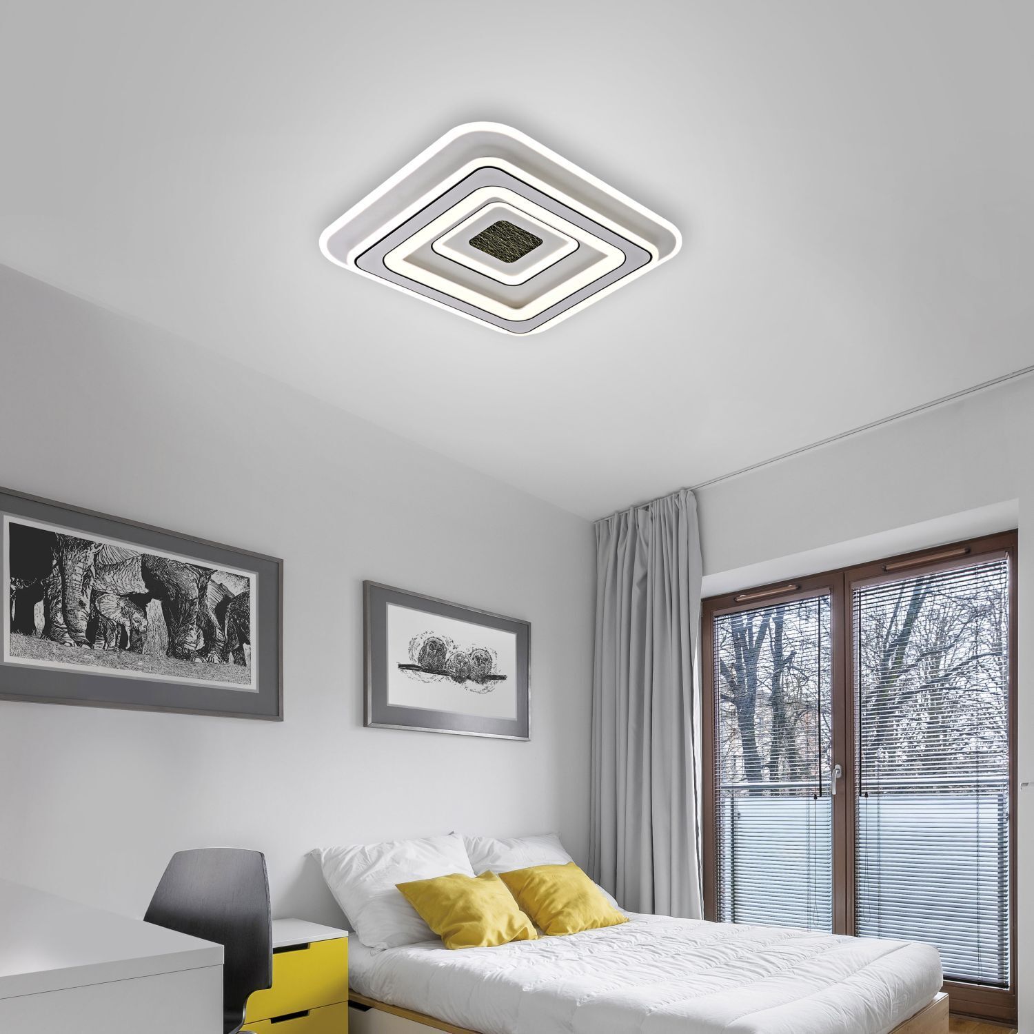 Lampe de plafonnier LED Variateur Télécommande 6500 lm Veilleuse