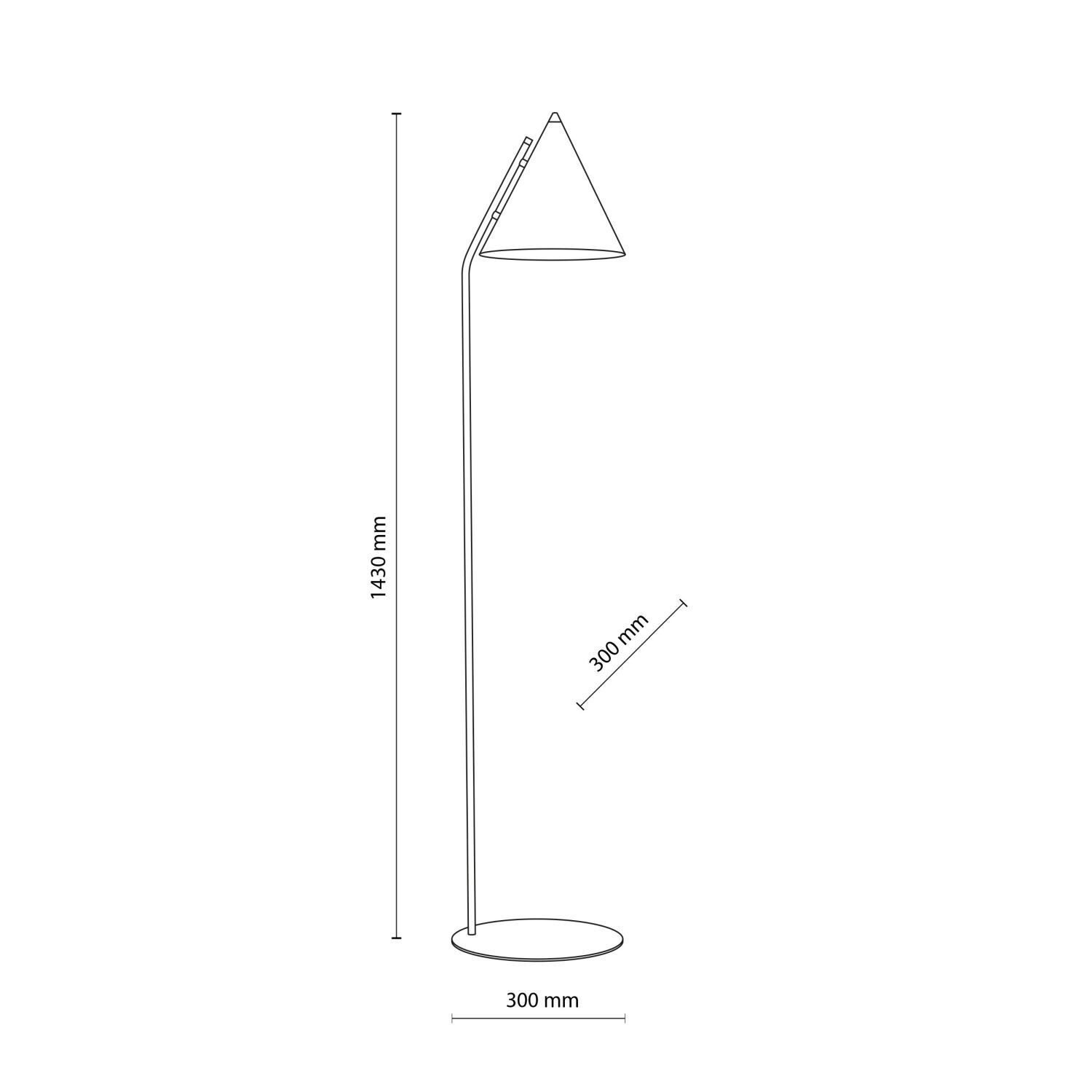 Lampadaire Noir Métal 145 cm petit E27 Rétro CODY