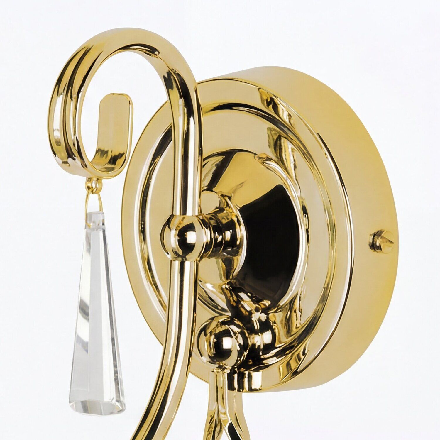 gold, Wandlampe, Messing, Kristallanhänger, Wand-Sconce
