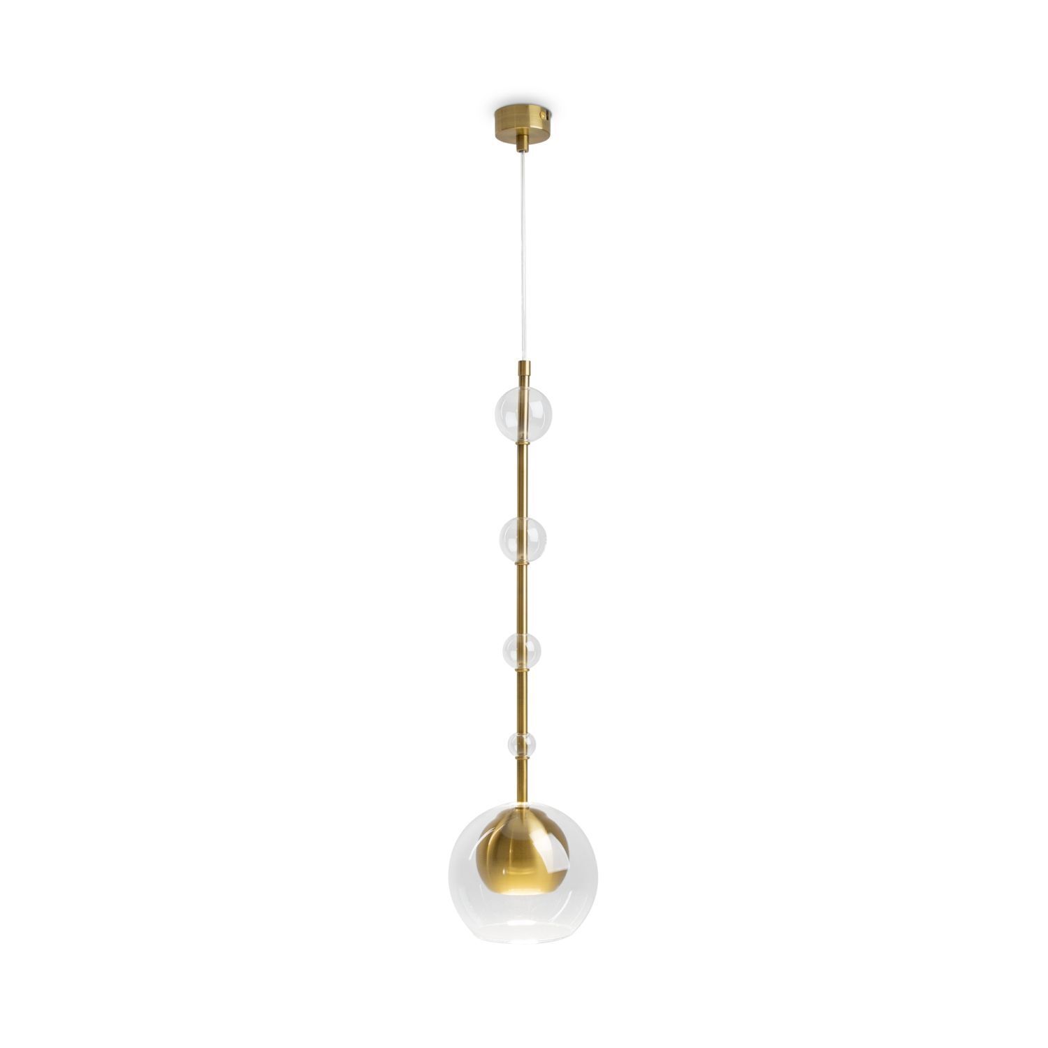 pendant, gold, globe, glass, multi-bulb