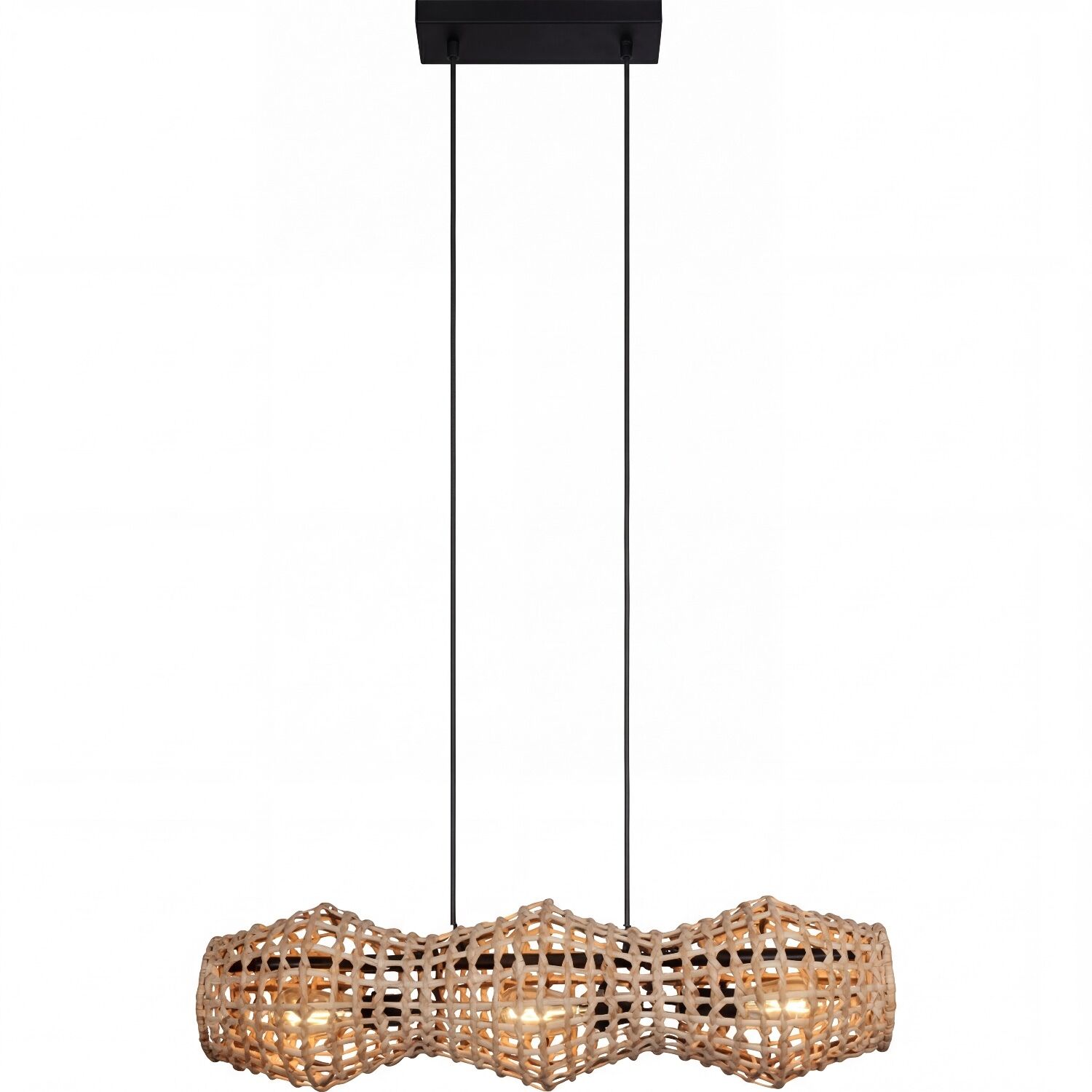 hängelampe, rattan, netzschirm, pendelleuchte, kunststofffreier schirm