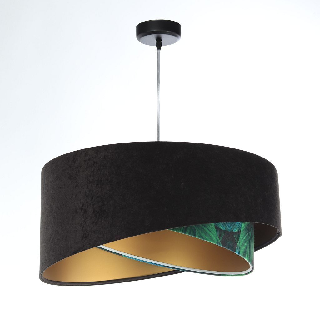 Suspension E27 ronde D : 50 cm Tissu aspect velours Tropical