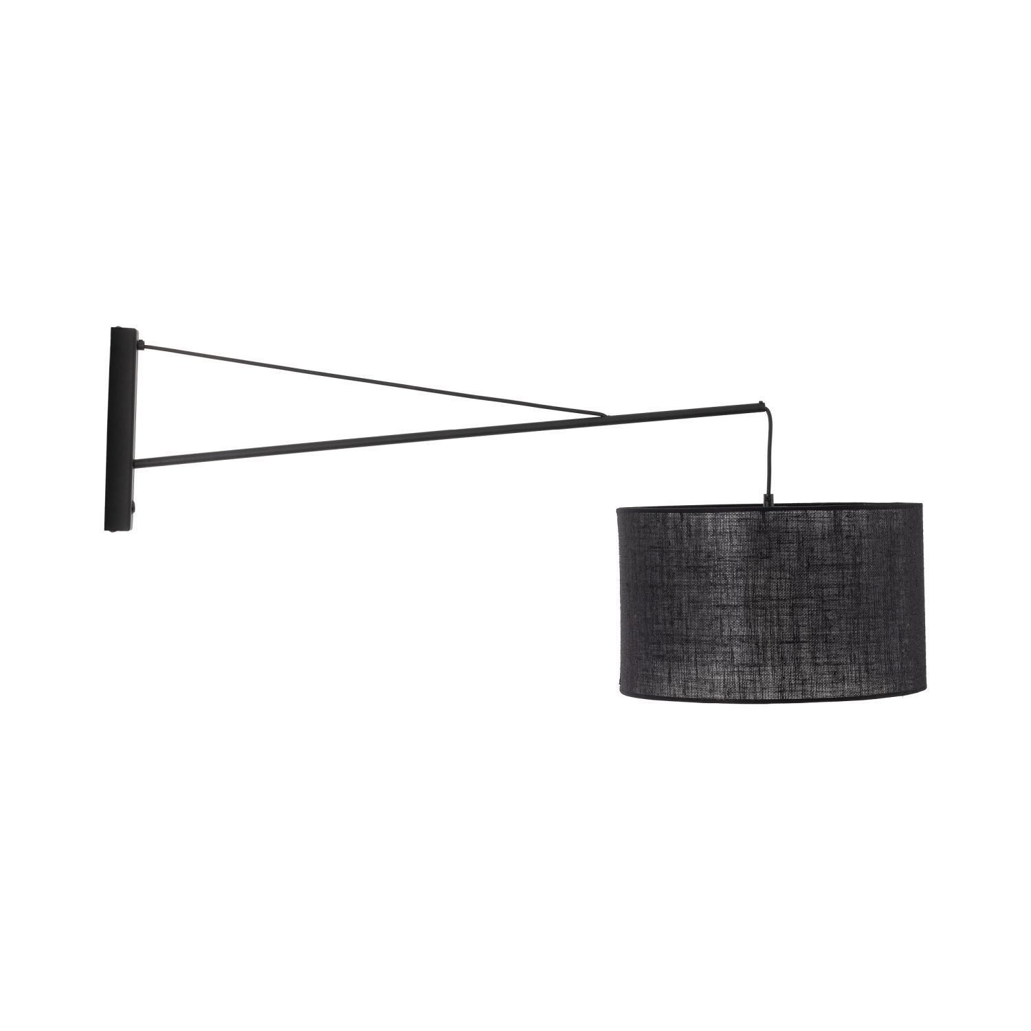 Wandlampe groß T: 1 m B: 38 cm XXL Schwarz E27 Metall Stoff Lampe, Lampenschirm