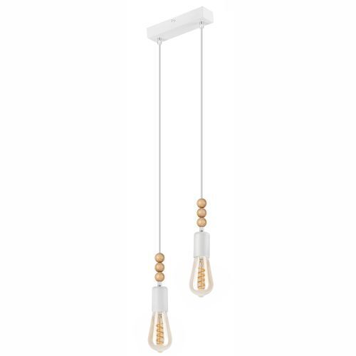 Suspension moderne Table de salle à manger Blanc Lampe en bois