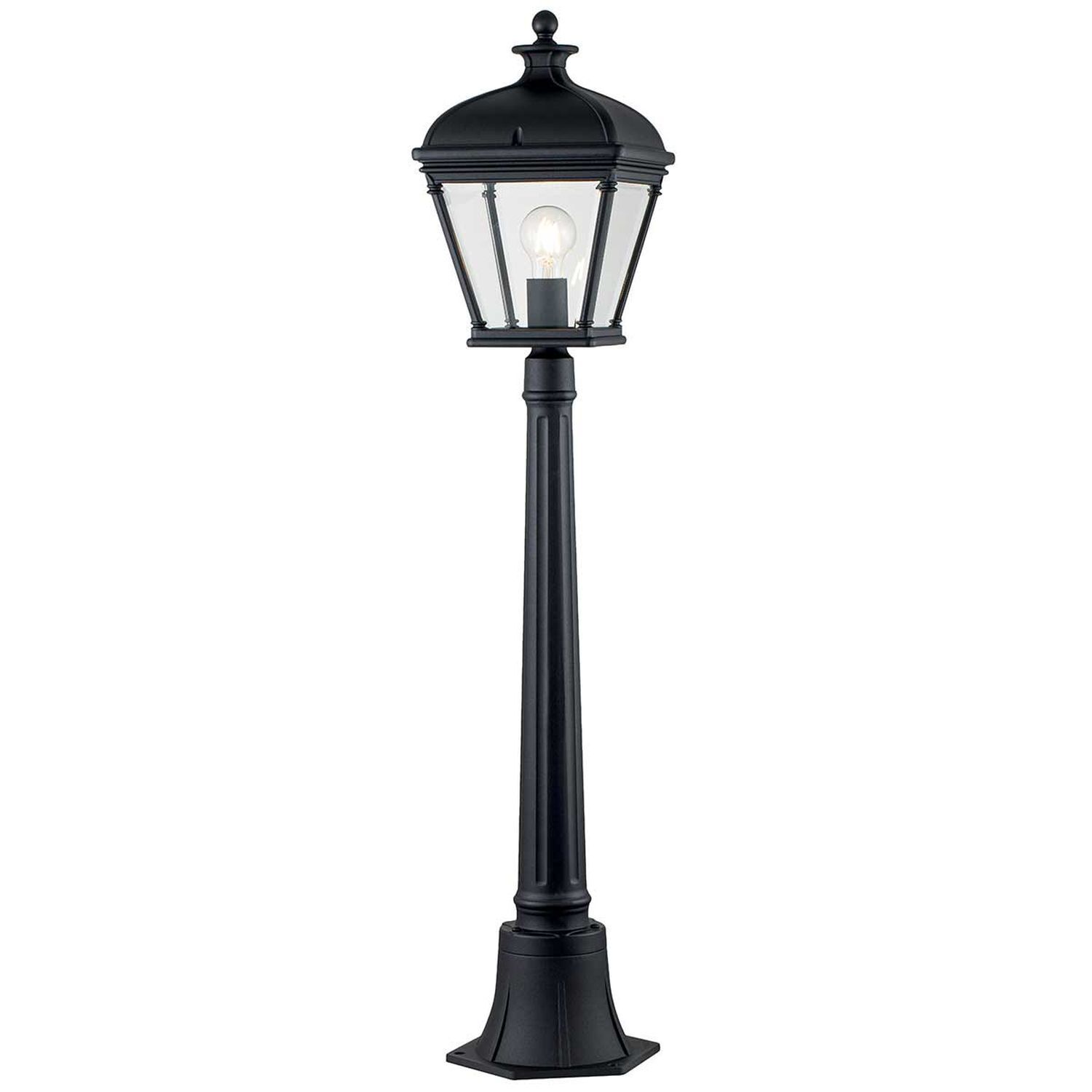 Lampe d'extérieur aluminium verre E27 IP44 hauteur 104,1 cm noir