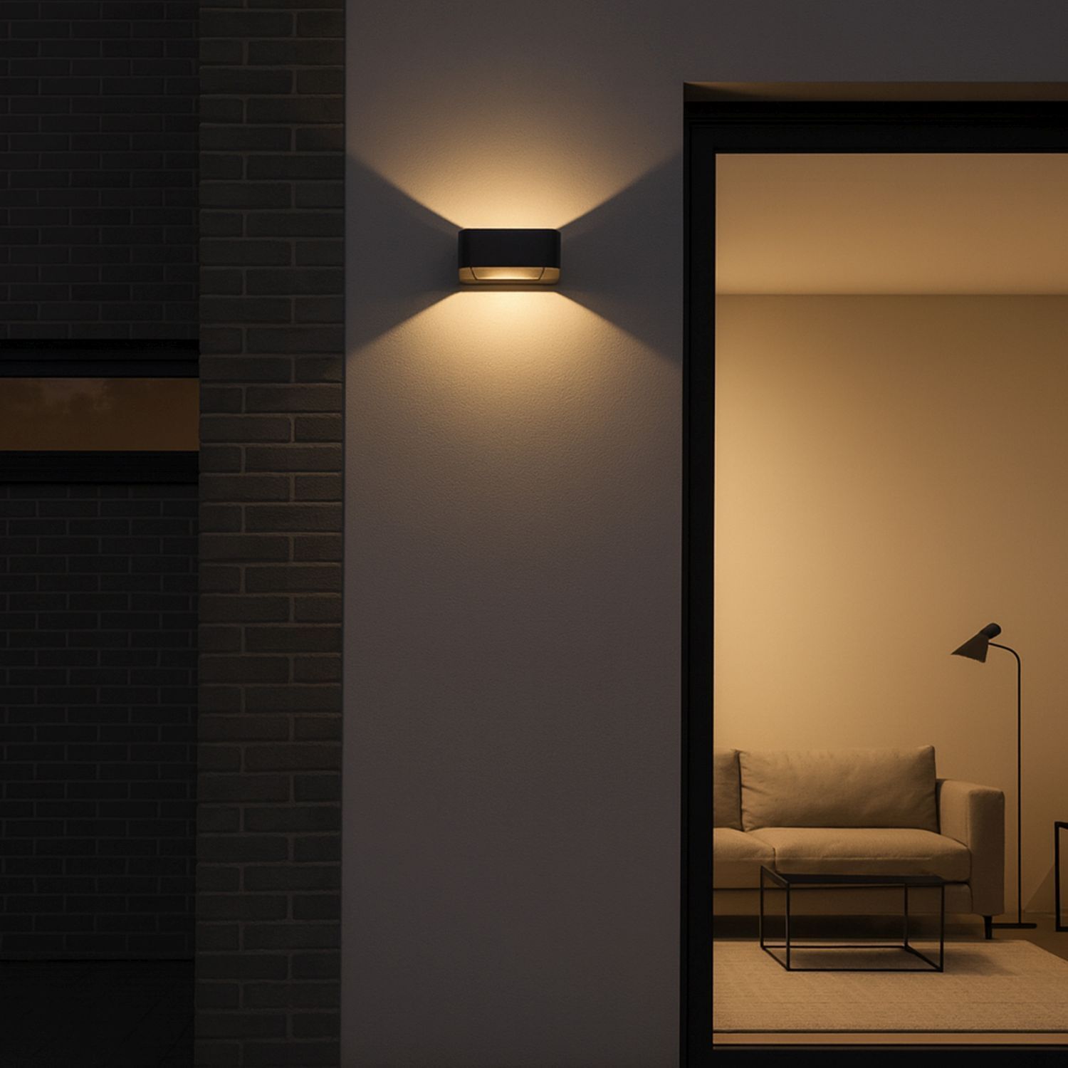 Außenwand-Licht, Wandlampe, Außenbeleuchtung, Nachtbeleuchtung, Moderner Eingangsbereich