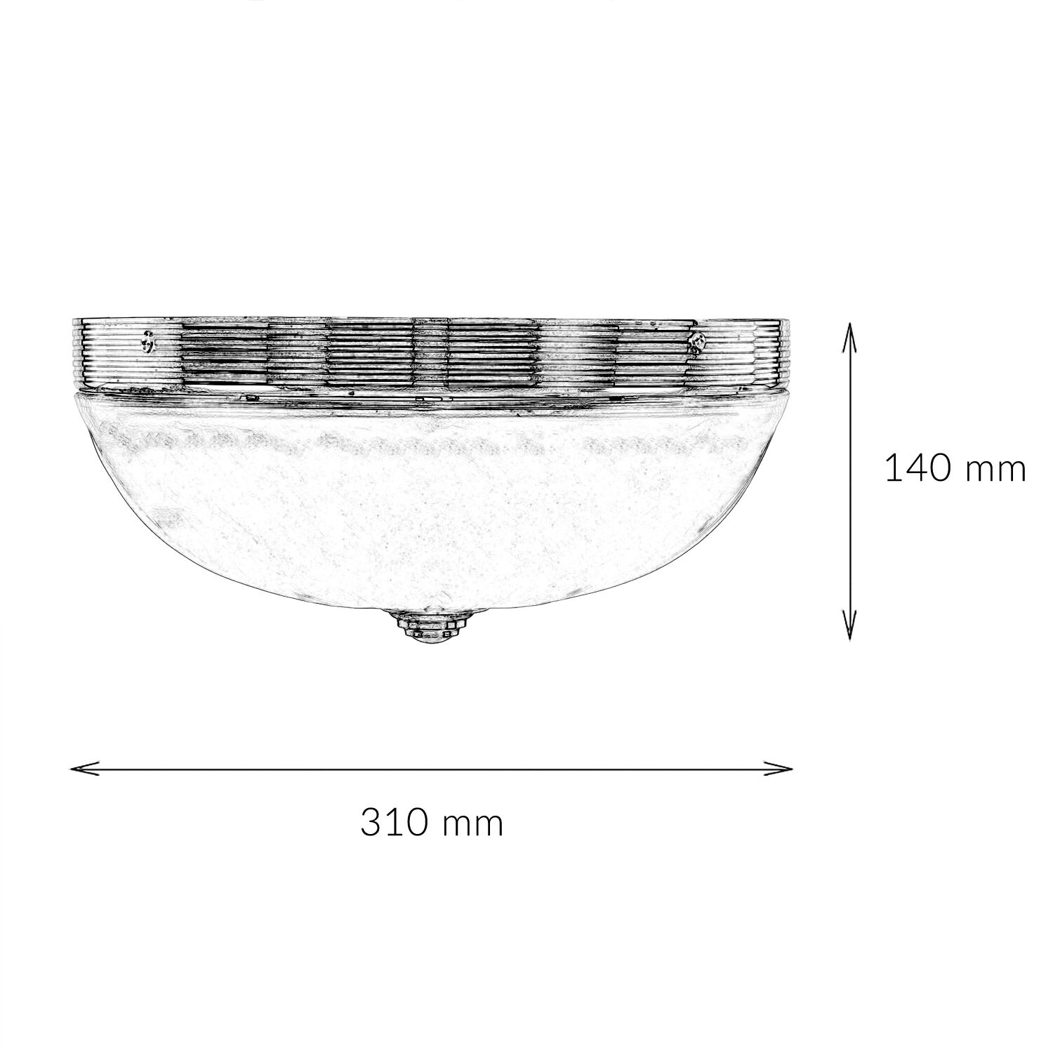 Jugendstil Deckenleuchte E27 mit Glasschirm Messing Optik Leuchte