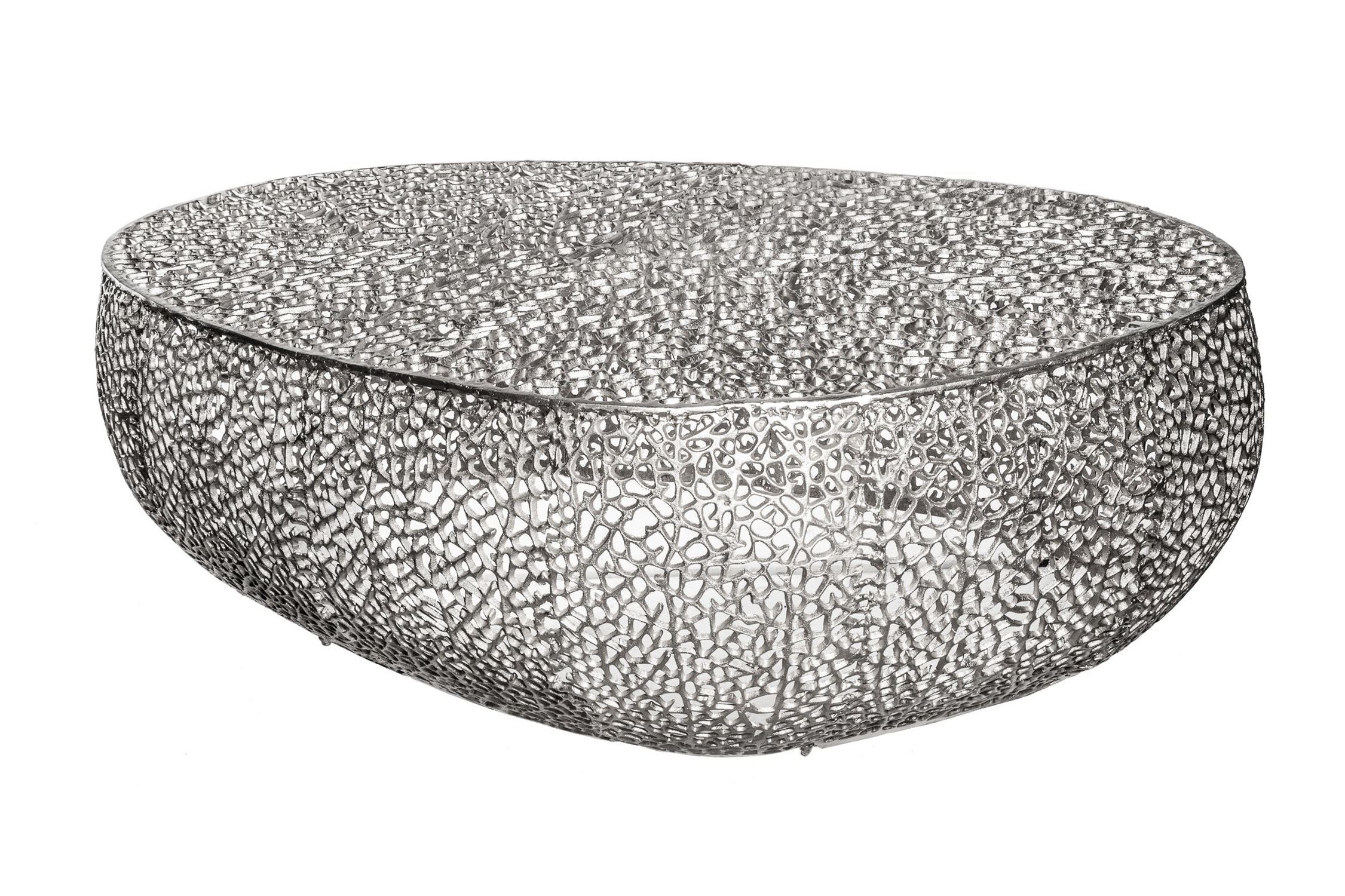 Couchtisch Metall in Silber 122 x 122 cm Handarbeit Schale, Suppenschüssel, Kleidung, Schuhwerk, Schuh