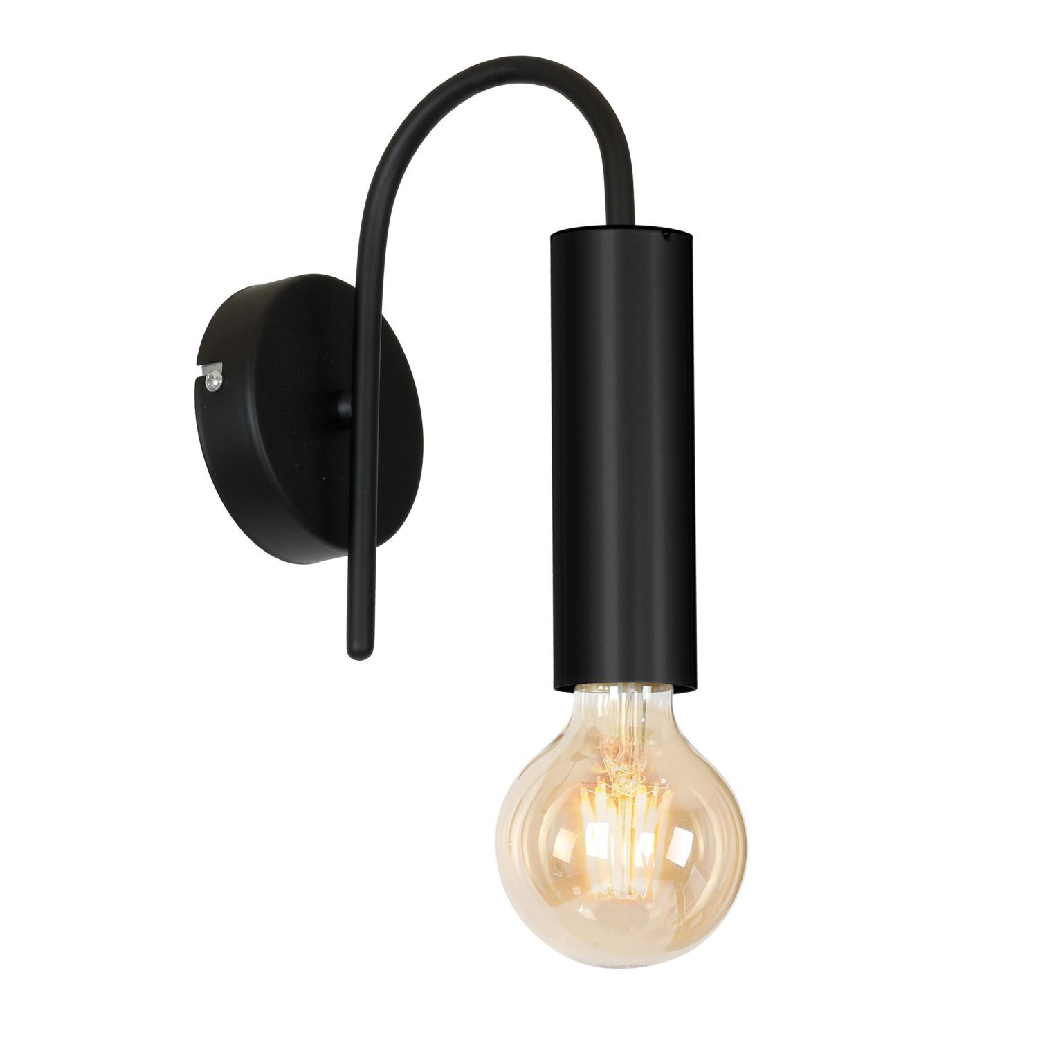 Wandlampe Schwarz Metall Modern für E27