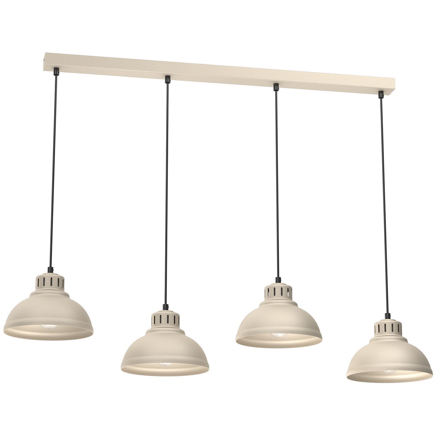 Loft Suspension Beige Métal 4-flmg E27 accentué