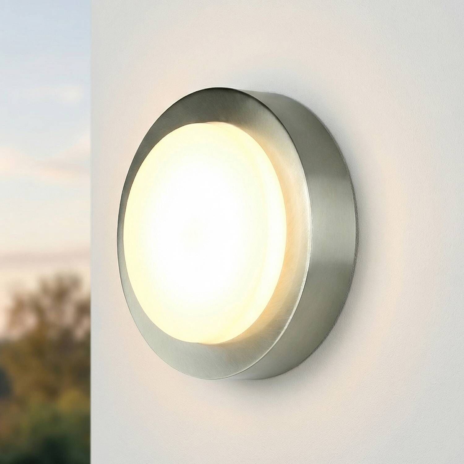Außenleuchte, Wandleuchte, LED-Licht, Silber, Rundlicht