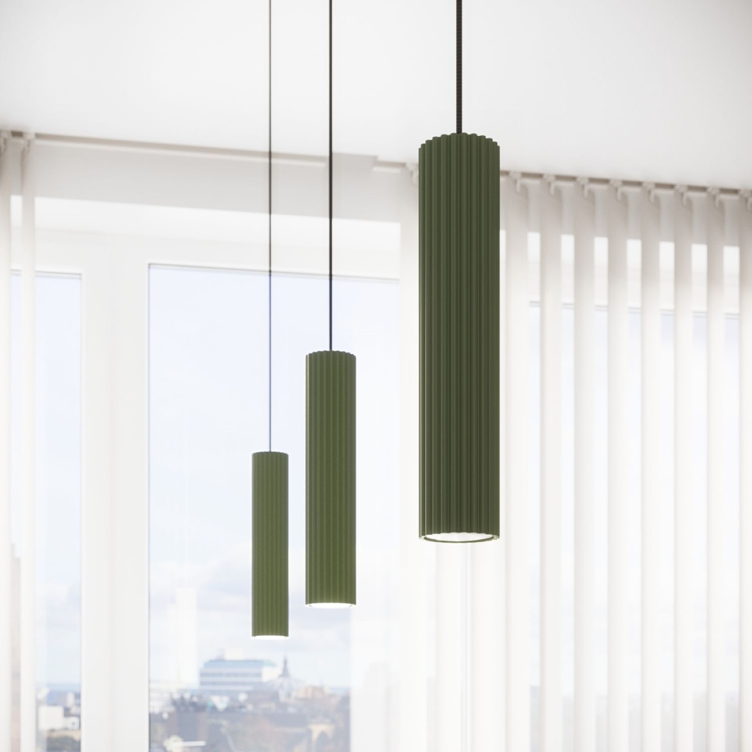 Suspension Vert étroit L : 8 cm H : max. 118 cm GU10 Moderne