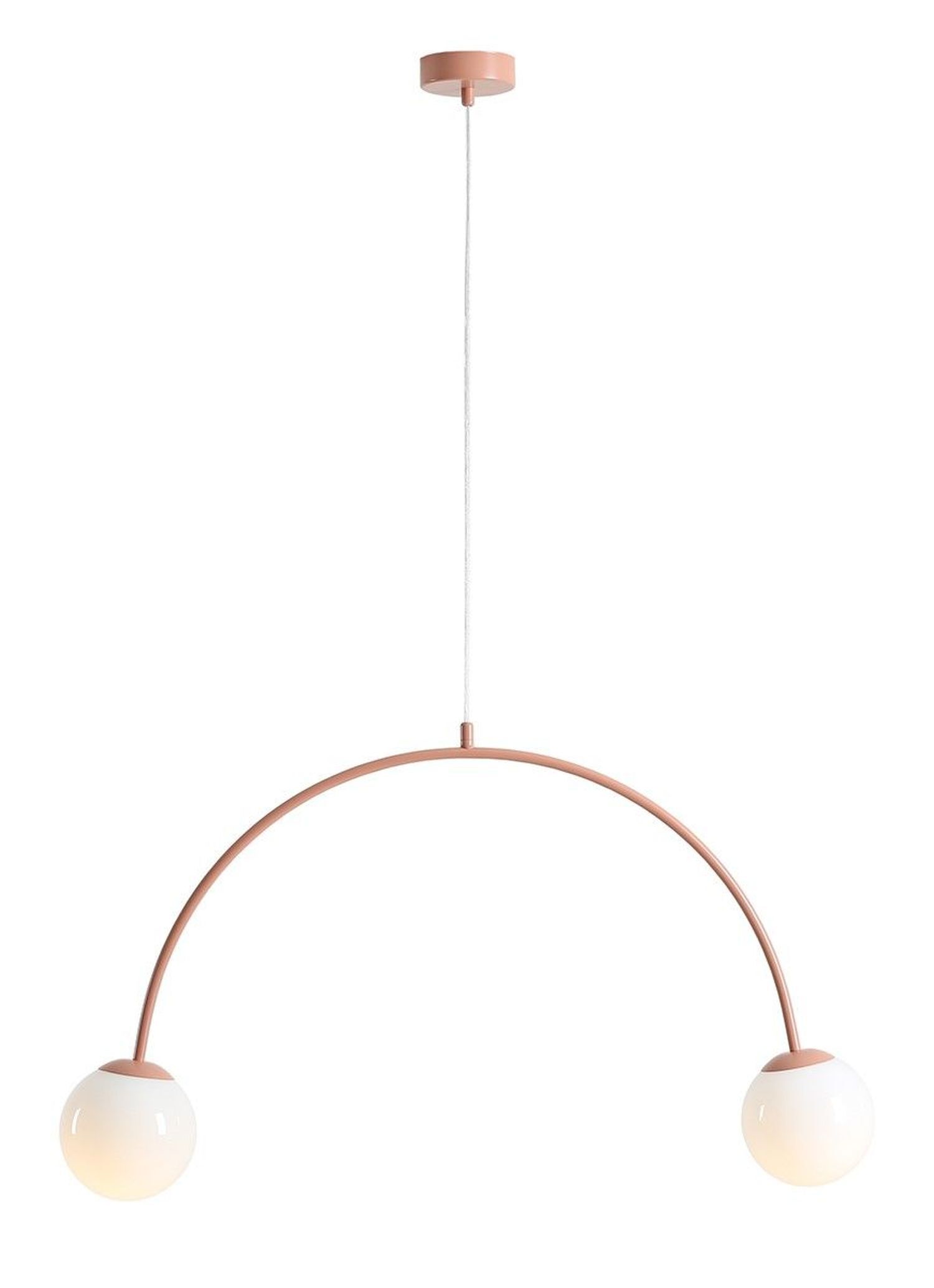 Hängelampe Modern Zartorange Metall Glas 149 cm lang E14