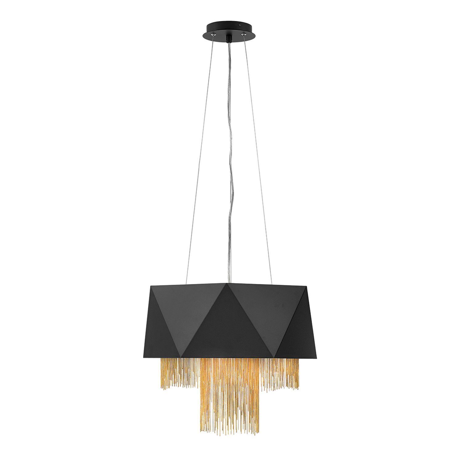 beleuchtung-haengeleuchte-pendelleuchte-haengelampe-venina-6-flammig-schwarz-matt-gold-modern-design-630-1 Pendel, Geometrisch, Schwarz, Kette, Kronen-Tassung