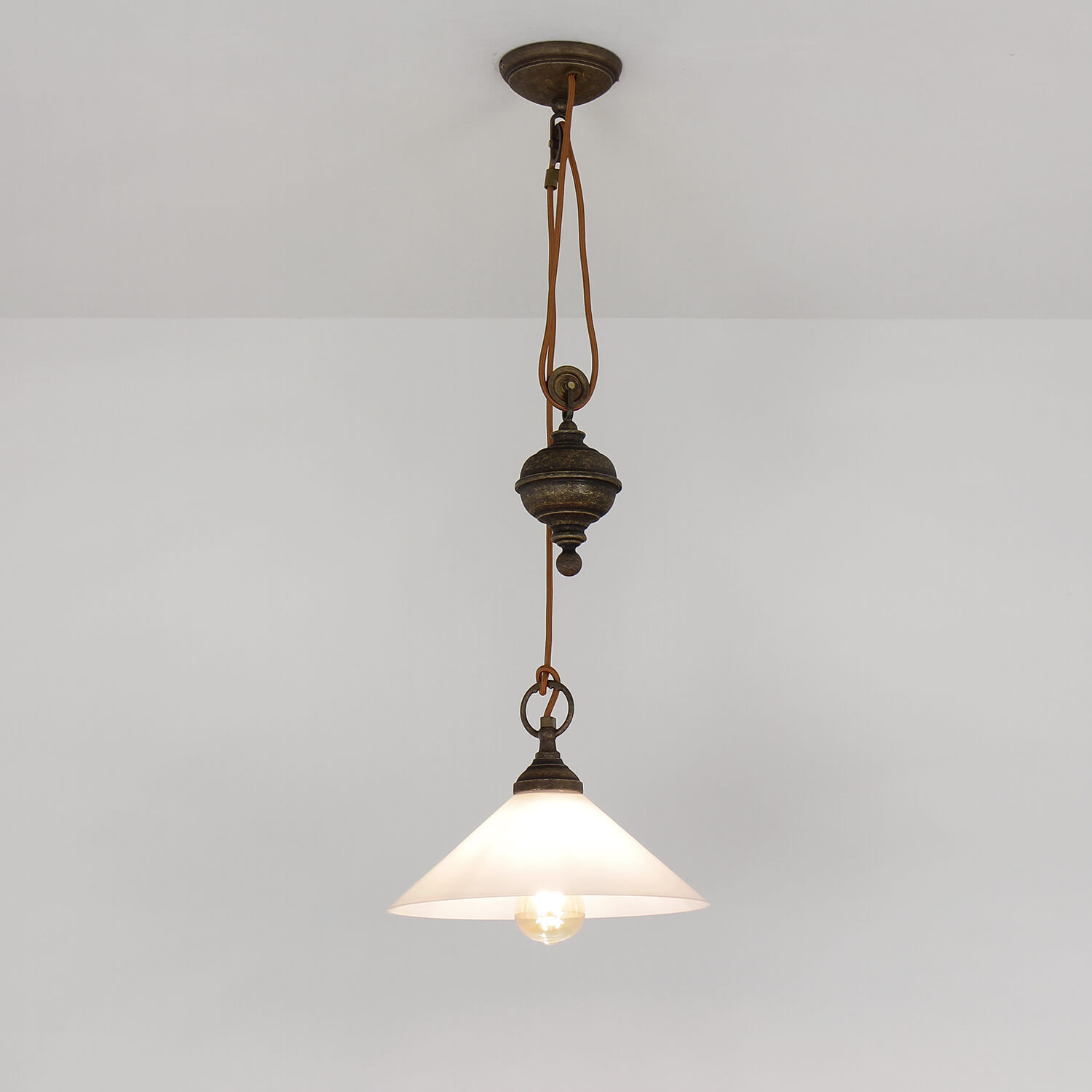 Pendelleuchte Höhenverstellbar aus echtem Messing Deckenleuchte, Leuchte, Lampe