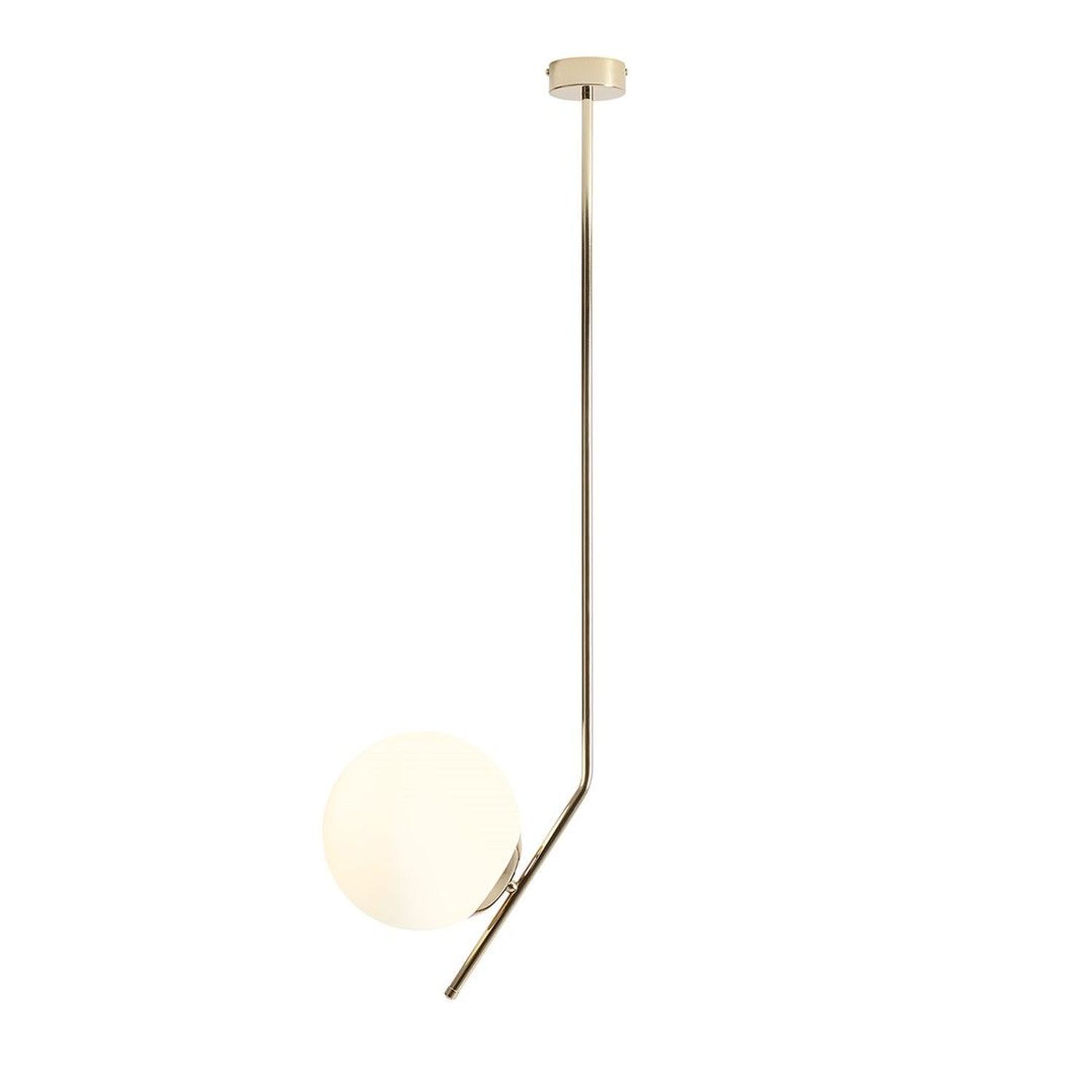 Große Deckenlampe Glas Metall in Gold Kugel H:95 cm E27