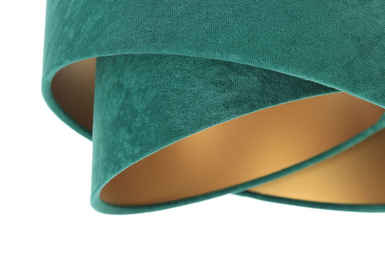 Hängeleuchte 3-flammig in Schwarz Grün Gold E27 Velours Optik Lampe