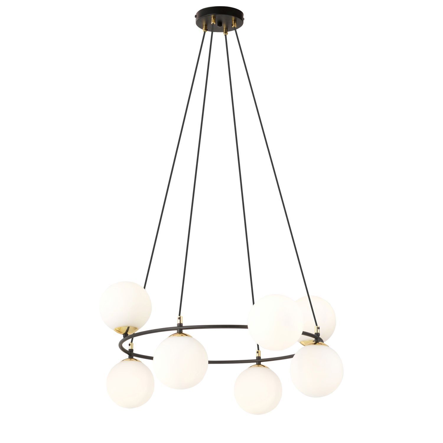 Pendelleuchte Glas Metall Ø 75 cm rund E14 7-flammig BRUNO