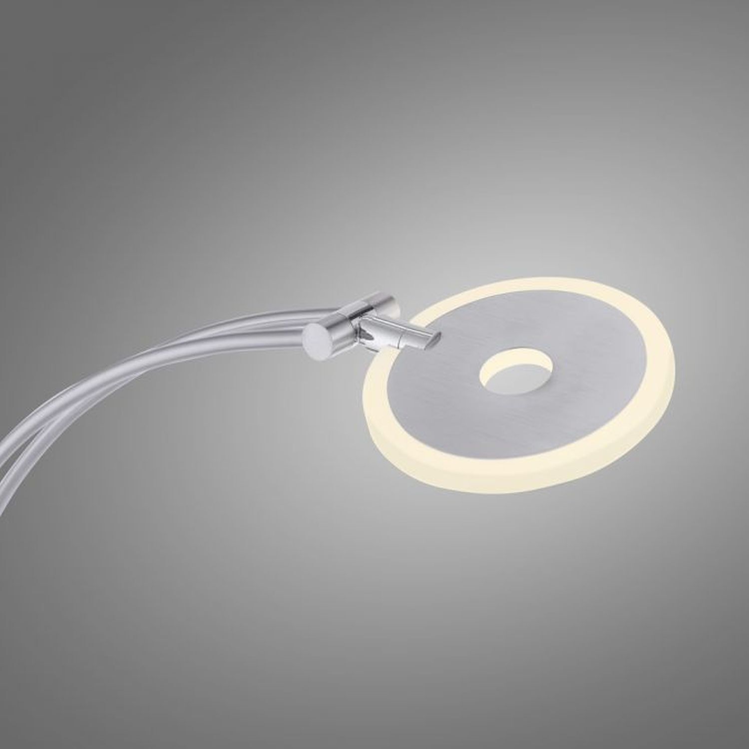 LED Stehlampe mit Lesearm in Stahl Glas 200 cm 5770 lm Drinnen