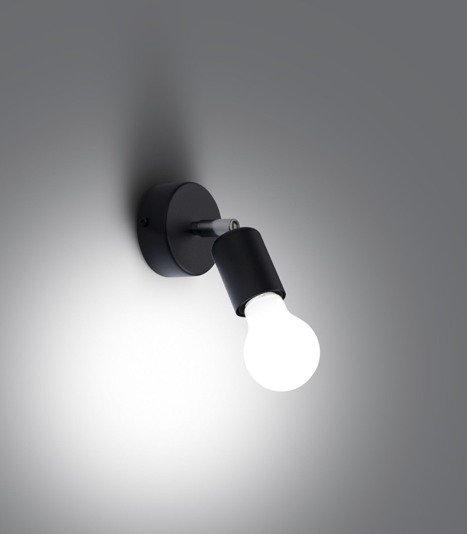 Spot Lampe murale noir rond Ø 8 cm petit pour E27