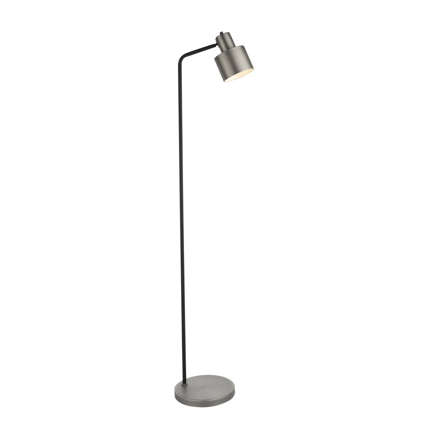 Stehleuchte E27 148 cm verstellbarer Schirm Schwarz Silber