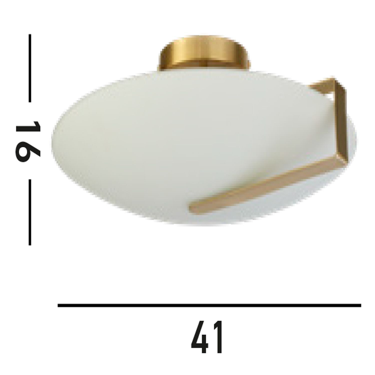 Deckenlampe Glas Metall E27 Ø40,5 cm rund in Gold Weiß Wand-Platte, Decken-Accessoire, Ovaltamp, Gold-Akzent, Moderner-Licht