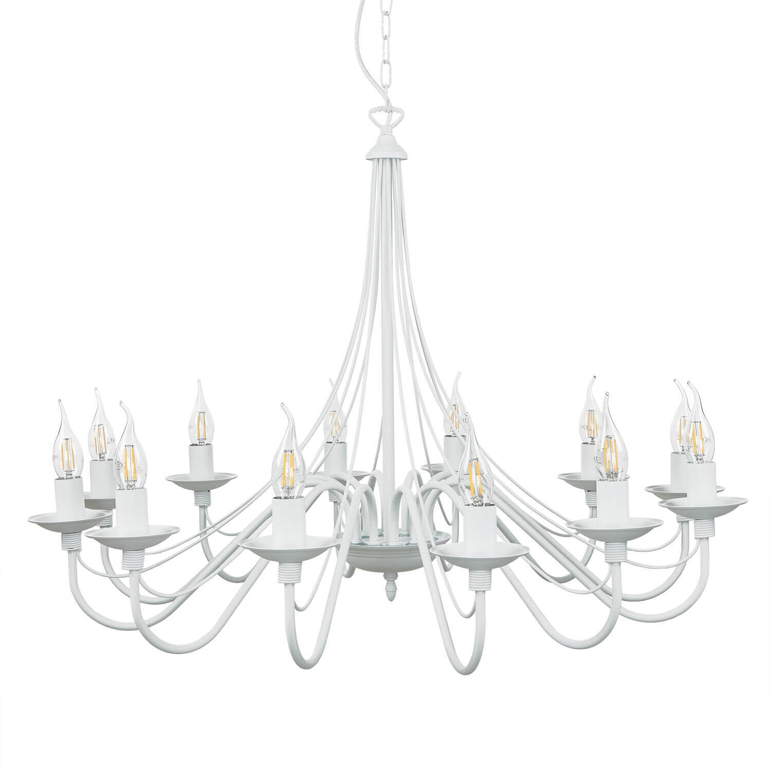 Lustre blanc Grand Ø85cm Salon Rustique