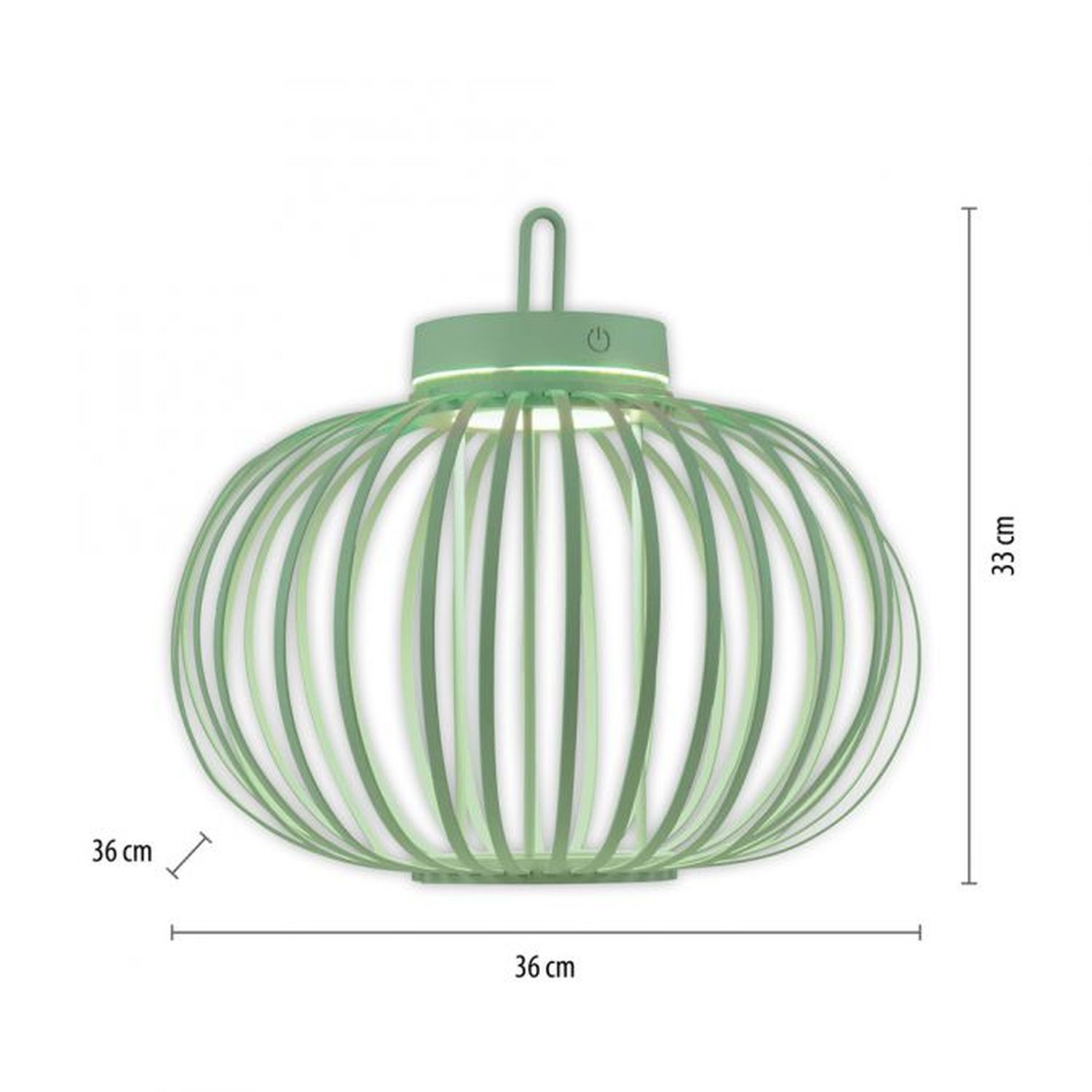 LED Akku Tischleuchte IP44 Grün dimmbar Touch 33 cm Leuchte, Lampe