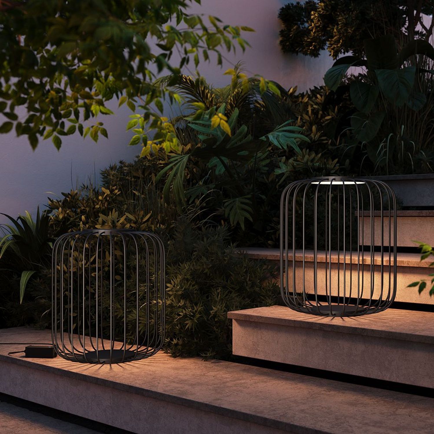 Ginny-Studio, Lounge-Beistelltisch, Außenlampen, Metall-Design, Gartenlicht