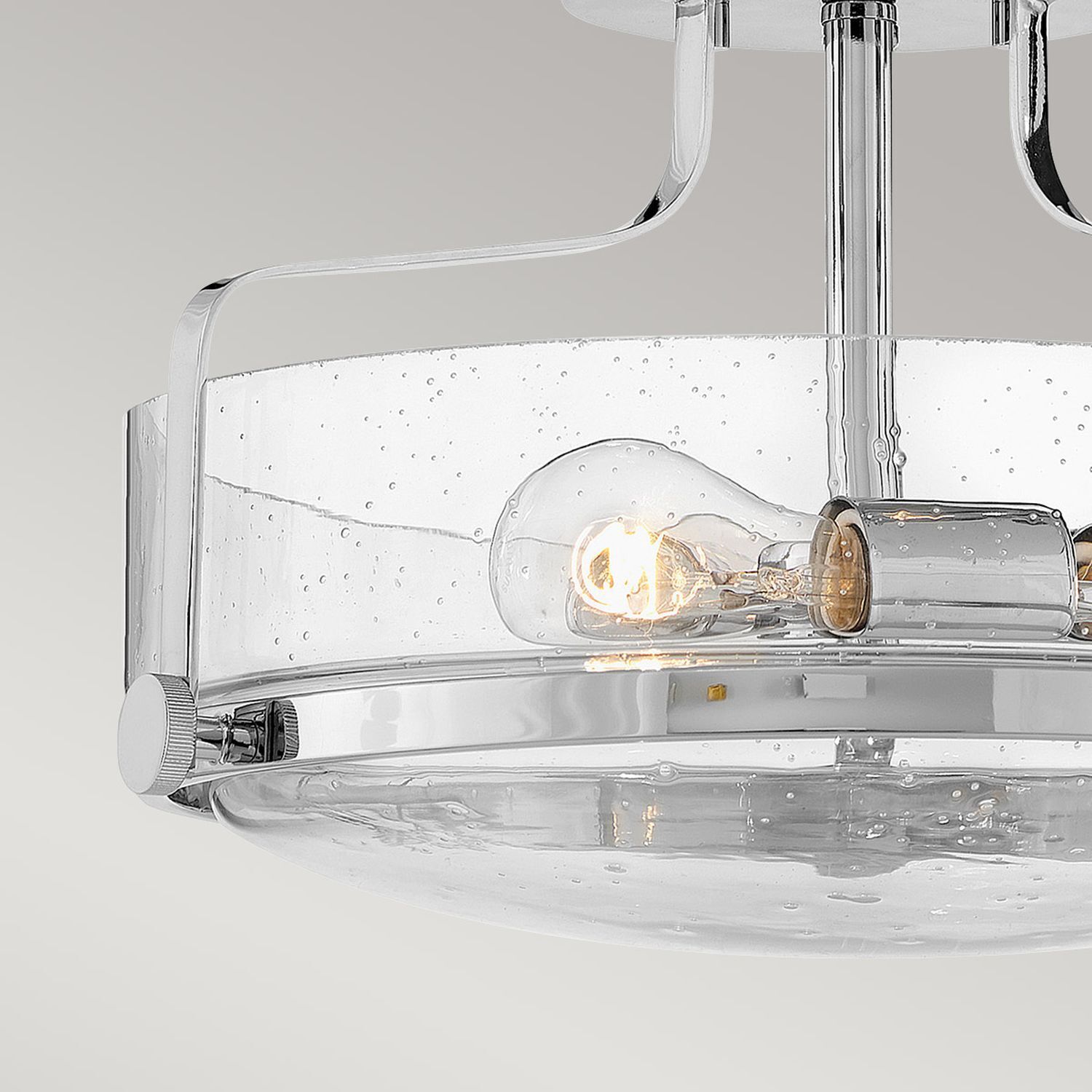 Deckenlampe Metall Glas D: 36,6 cm Chrom 3x E27 Jugendstil Licht