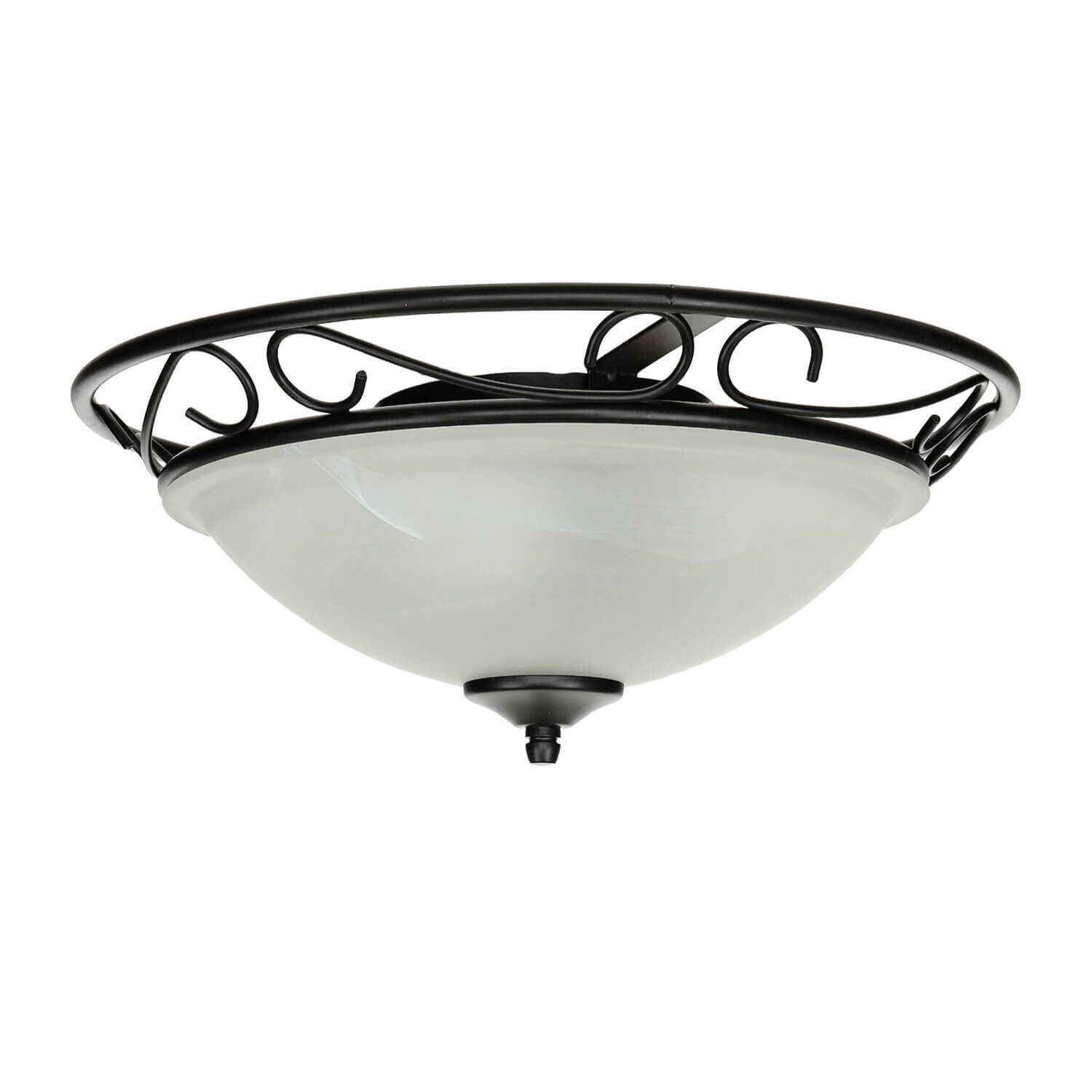 Rustikale Deckenleuchte Weiß Schwarz Alabaster Glas Leuchte, Deckenleuchte