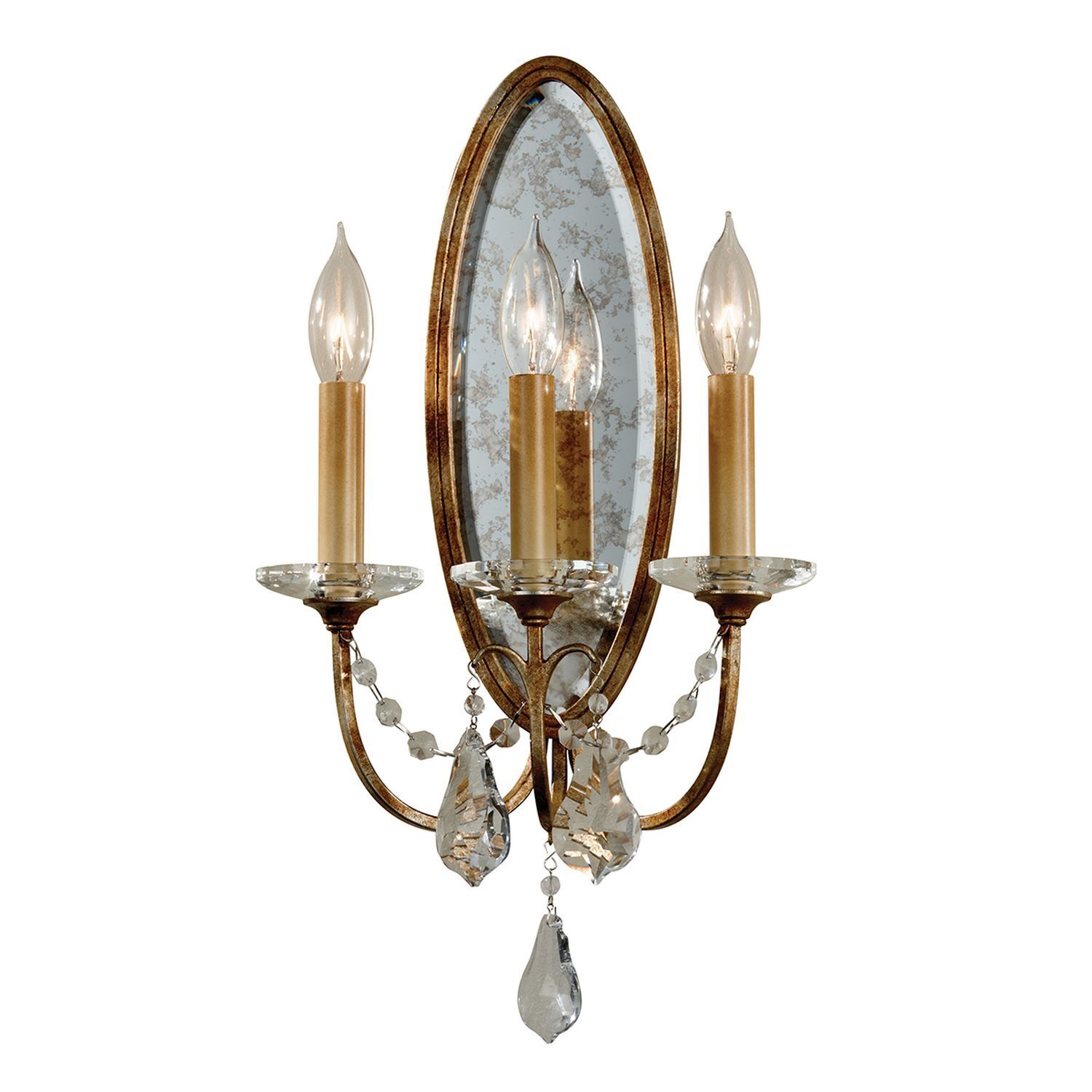 Lampe murale CANDELA 14 en bronze antique L:27cm Lampe