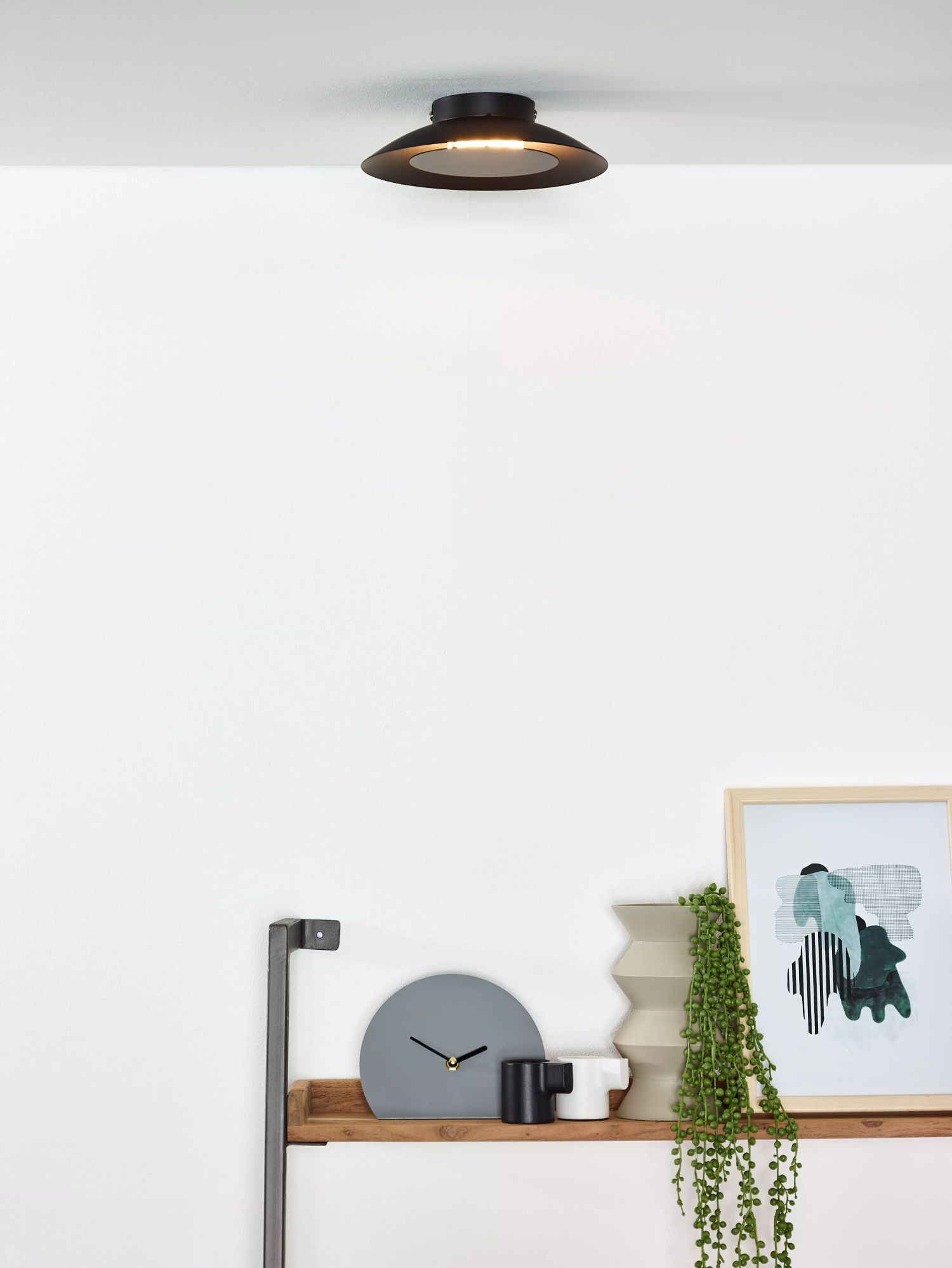 LED Deckenleuchte Metall Schwarz Ø21 cm rund 2700 K LED Deckenleuchte Metall Schwarz Ø21 cm rund 2700 K