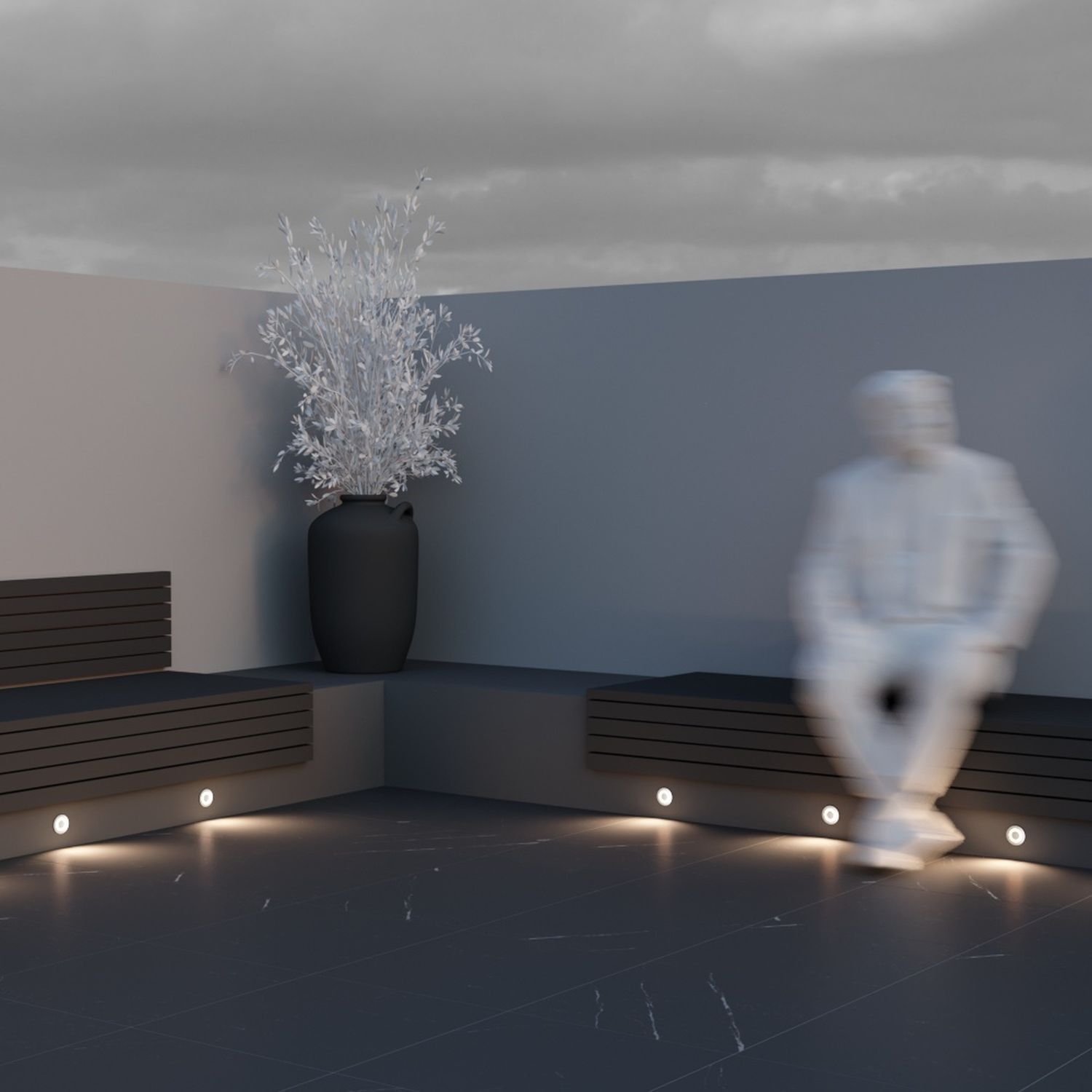 LED Wand Einbauleuchte Aluminium IP65 120 lm Weiß rund Fußboden, Beleuchtung, Bodenbeläge, Mann, Person