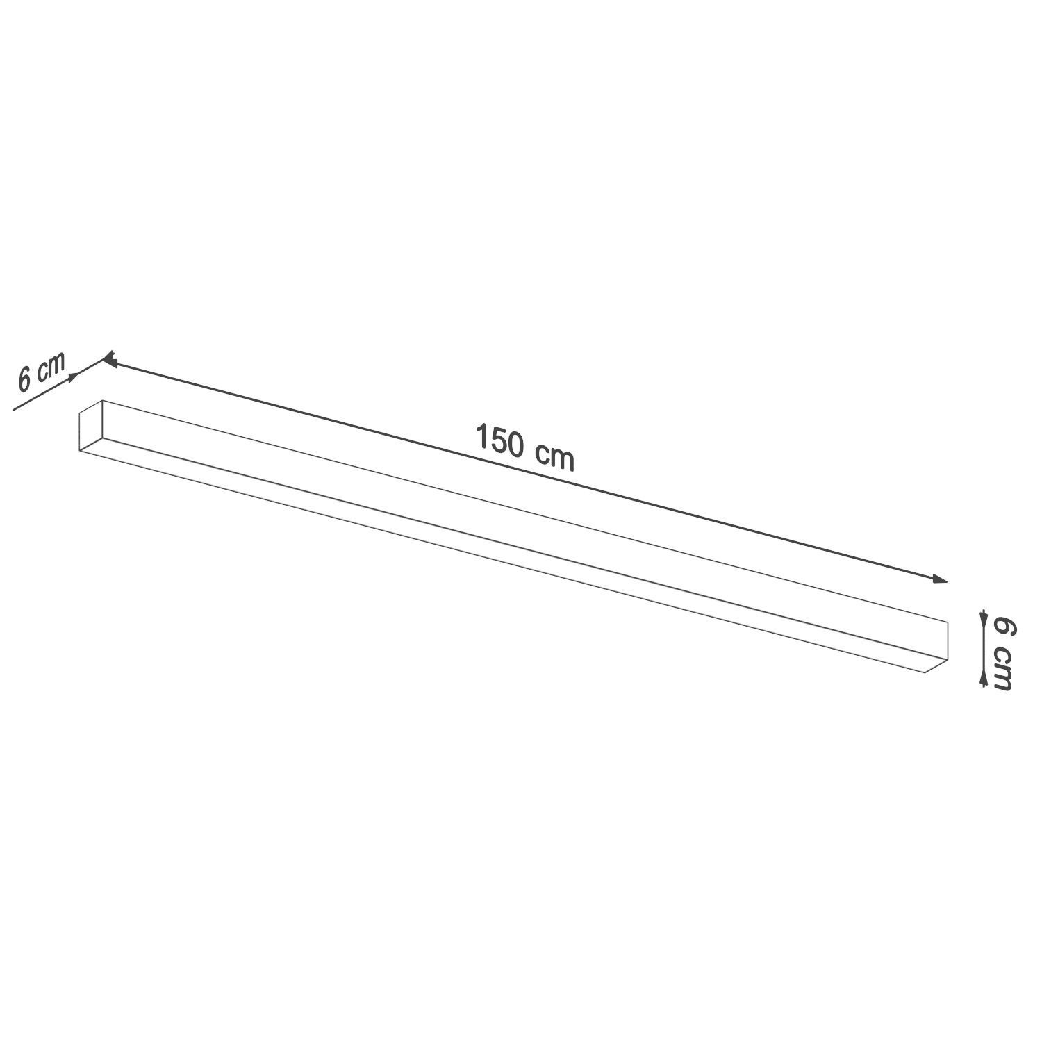 Plafonnier LED métal noir 150 cm de long 4000 K